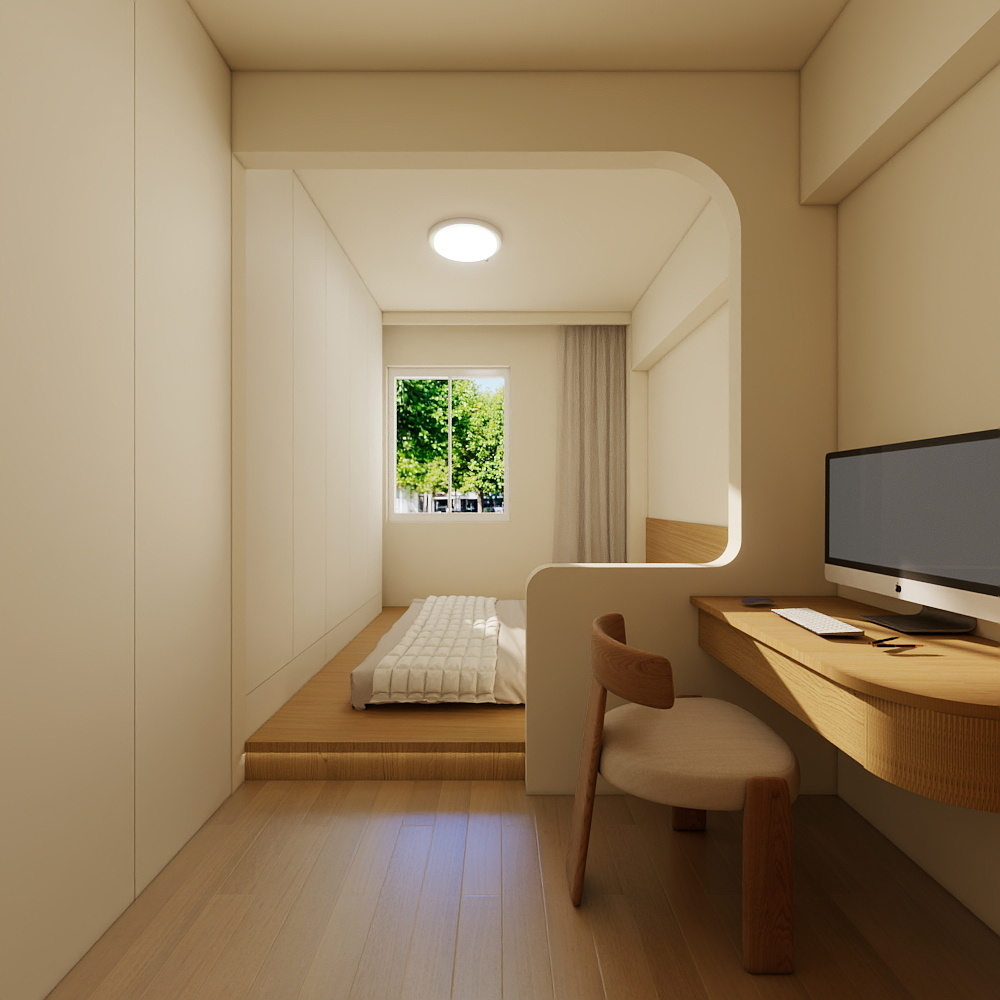 翟翟SVDL-98㎡3室去客厅原木装修效果图