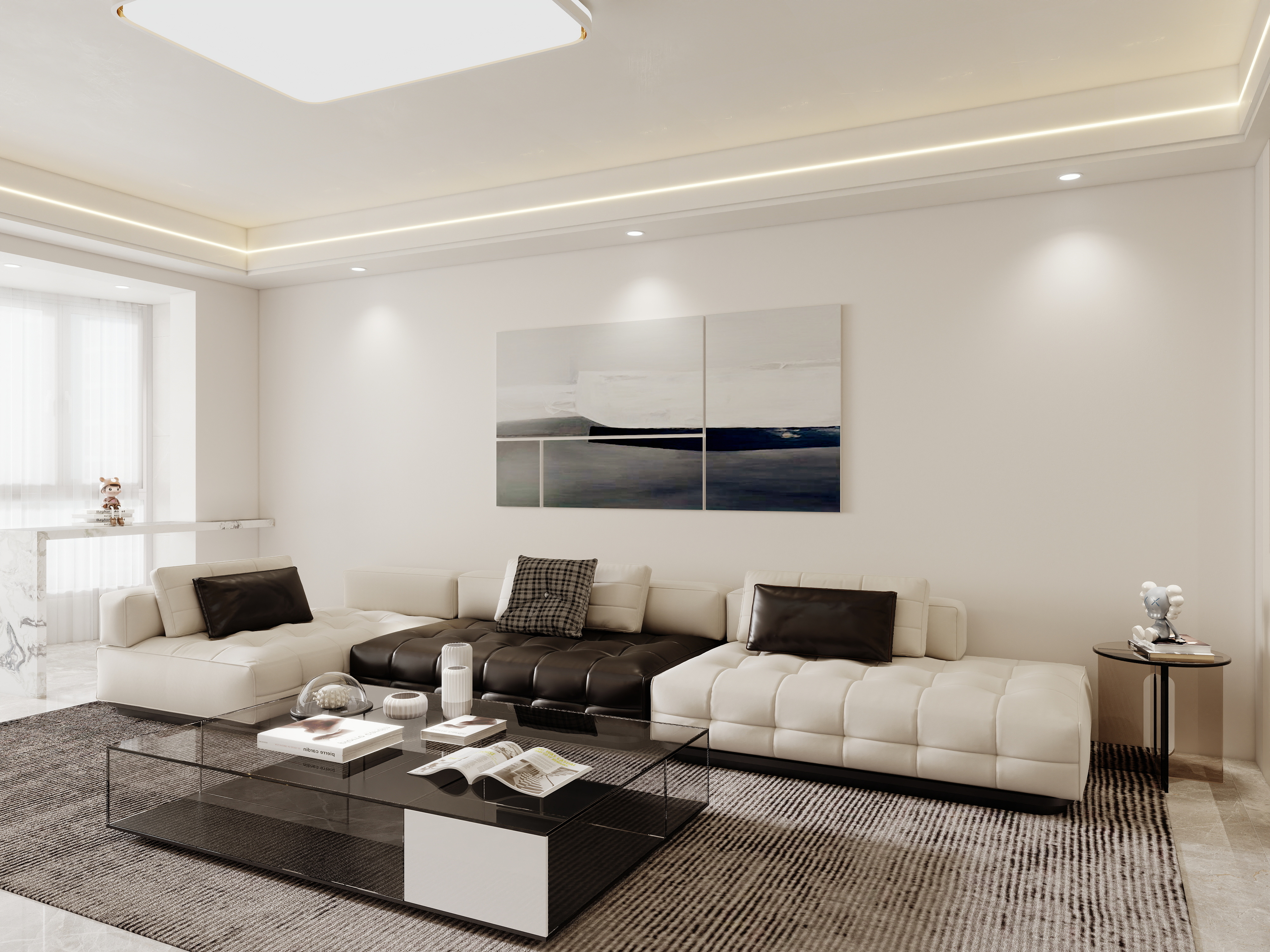 壹诺设计工作室-129㎡4室-现代简约装修效果图