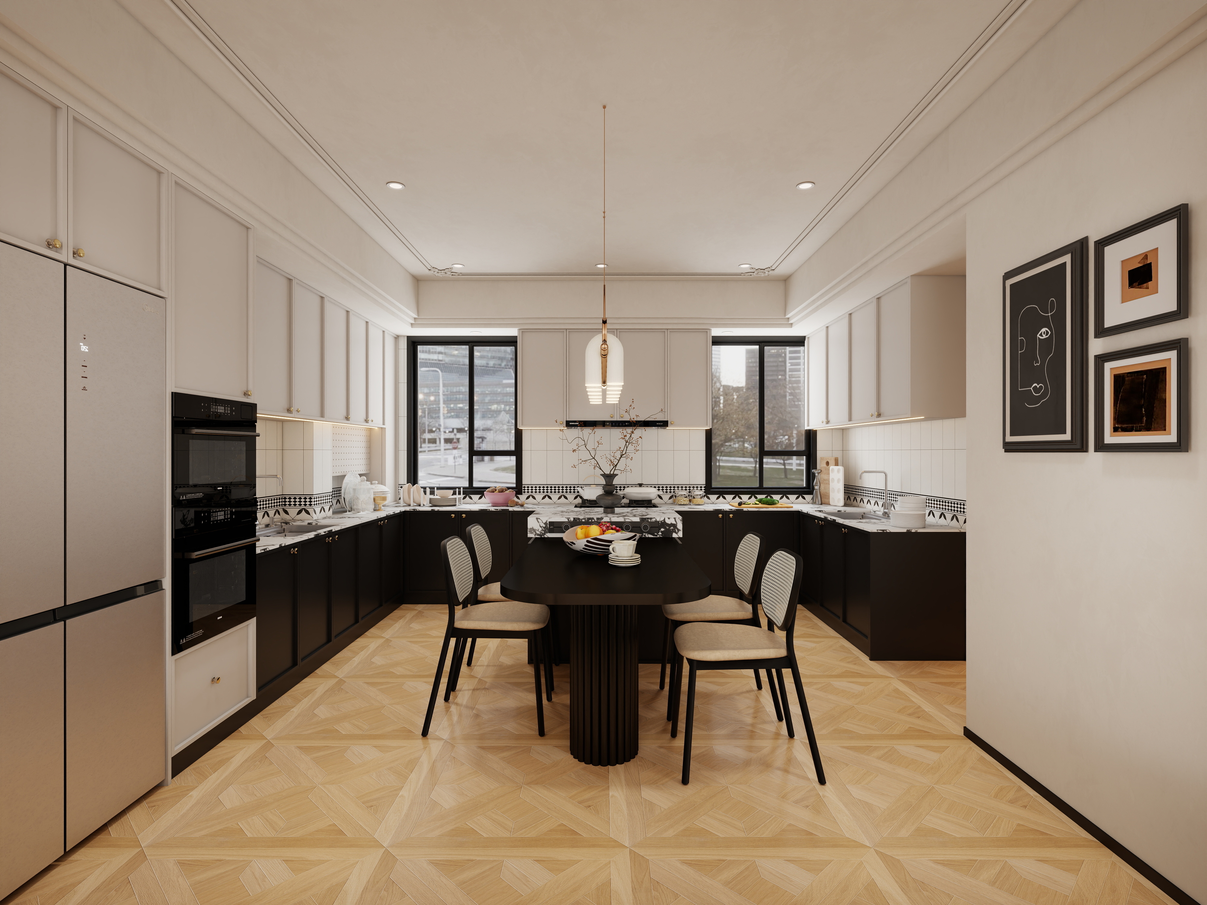 孙有权-『2025-4』23平丨法式复古厨房装修效果图