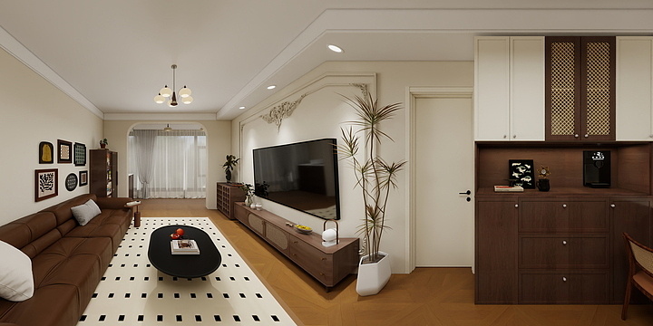 田小田设计-翰林院87中古奶油风-装修设计方案