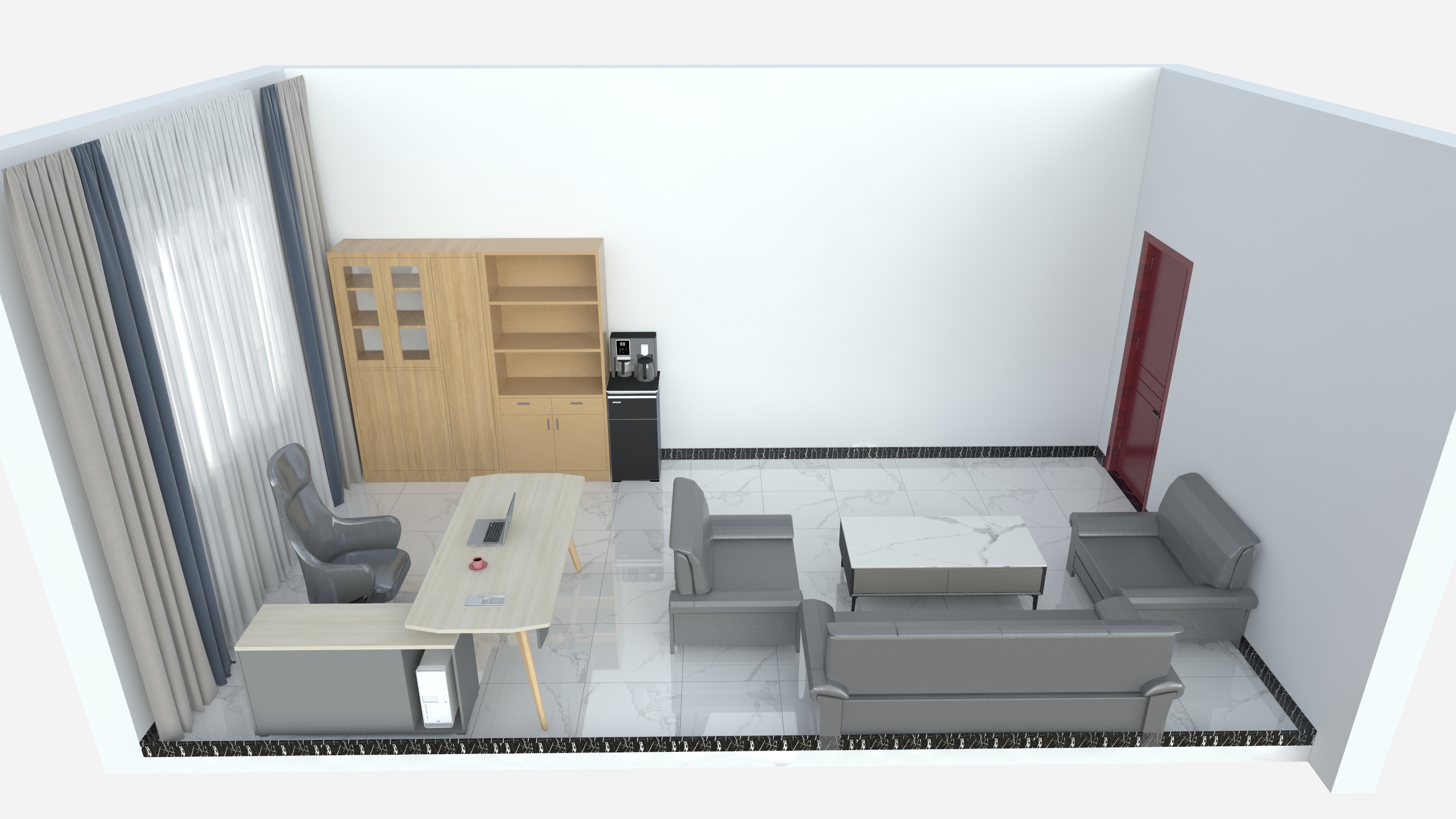 木易木匠_2023满-04-综合楼1楼单人办公室4间沙发茶几-装修设计方案