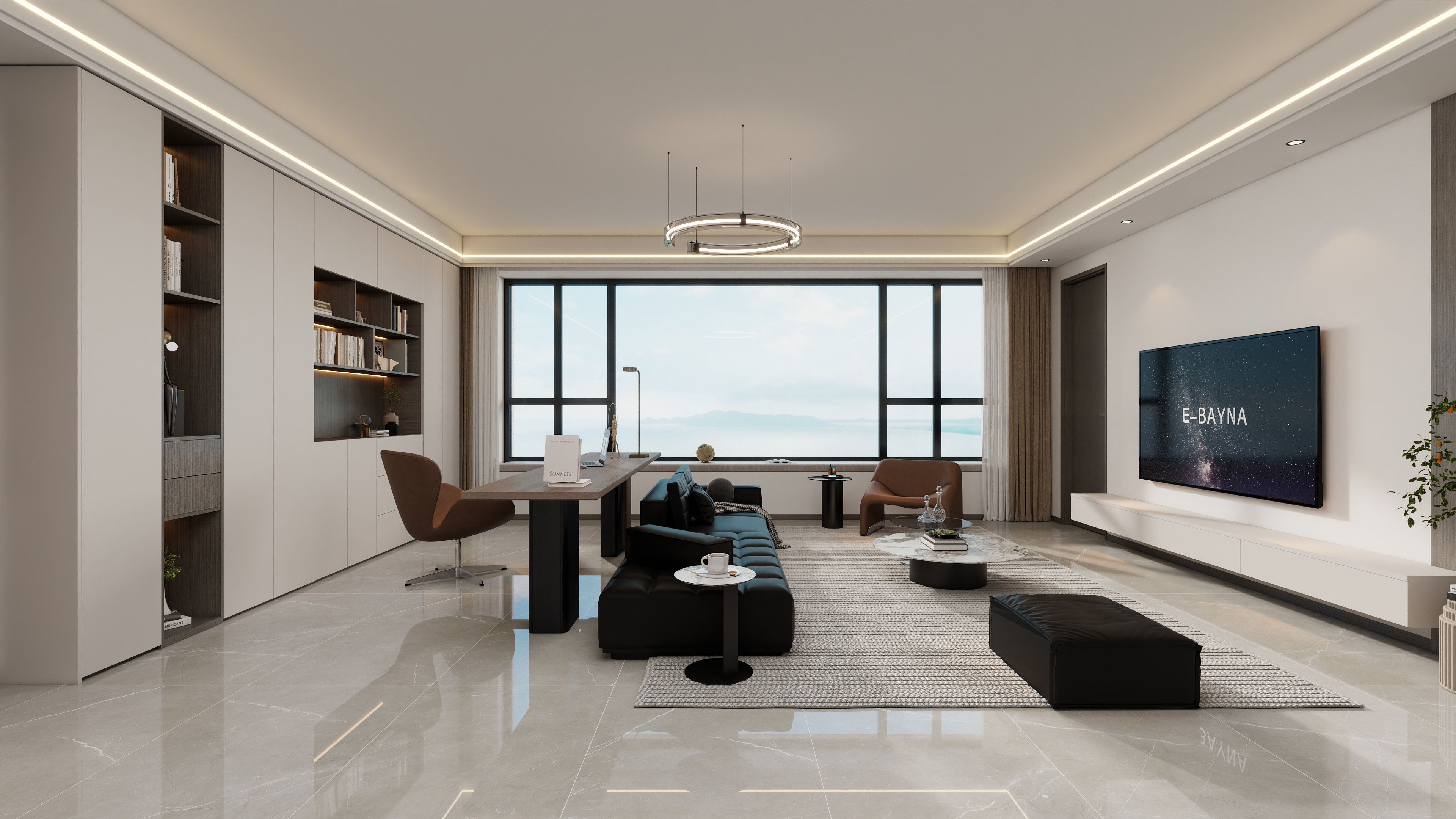 果乐设计-180方现代简约四居室装修效果图