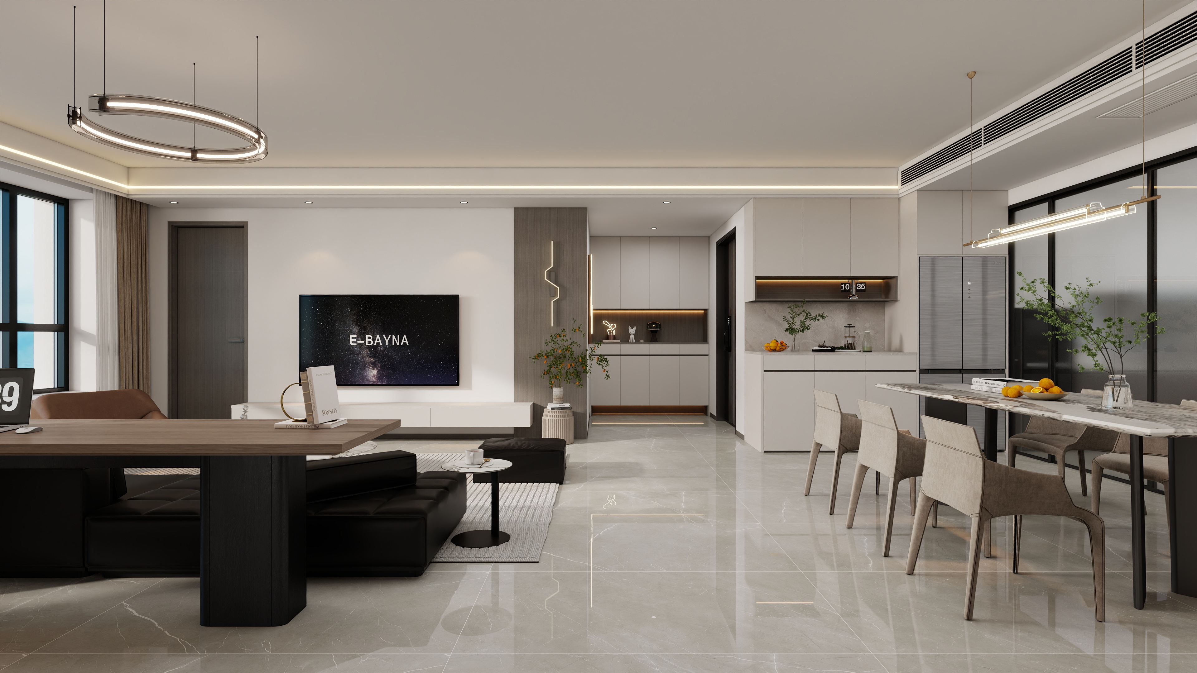 果乐设计-180方现代简约四居室装修效果图