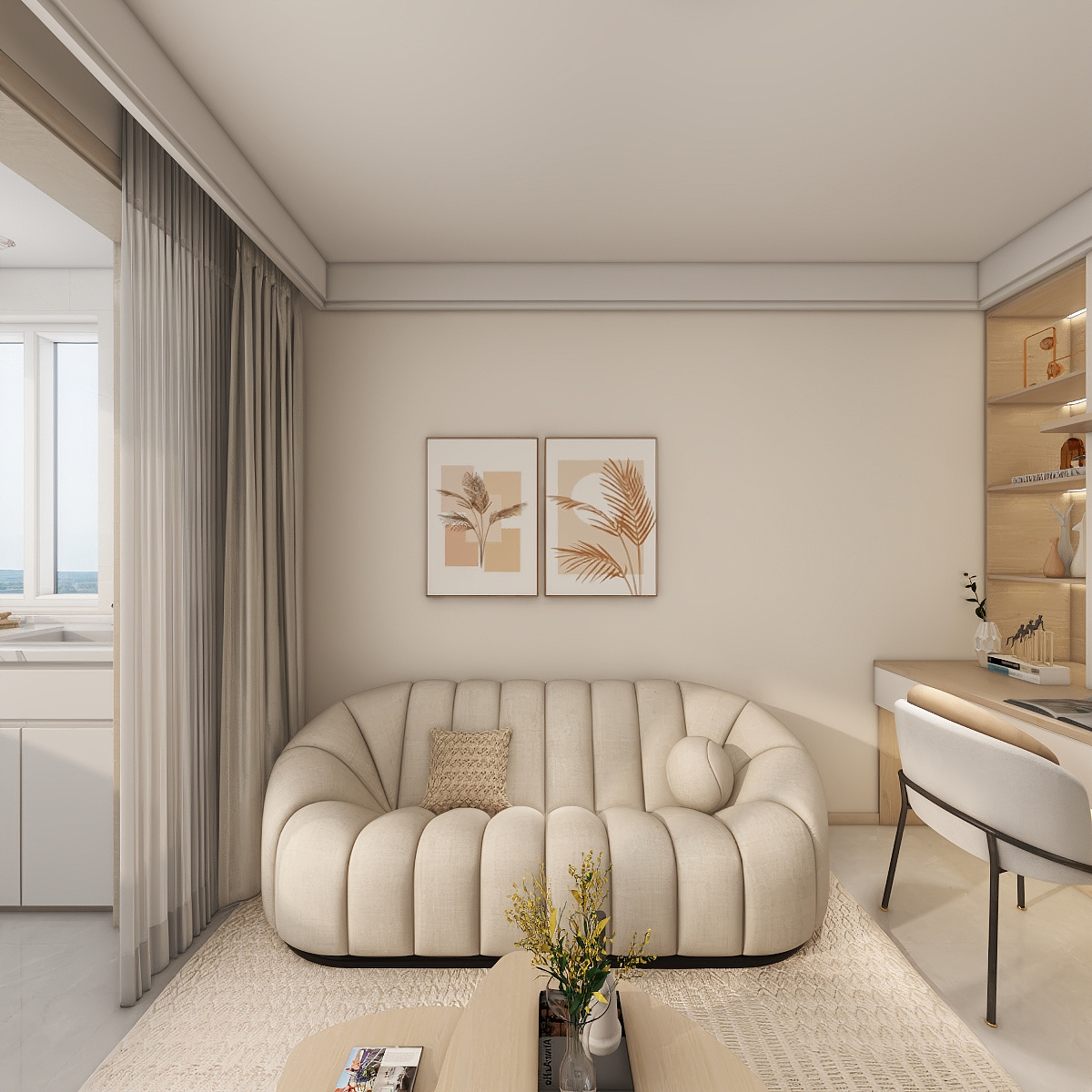 设计师-魏佳朋-62㎡1室装修效果图