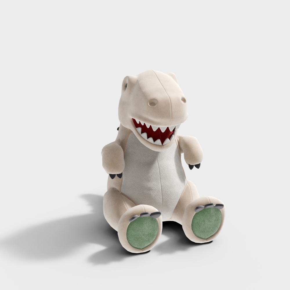 少女风恐龙毛绒玩具3D模型