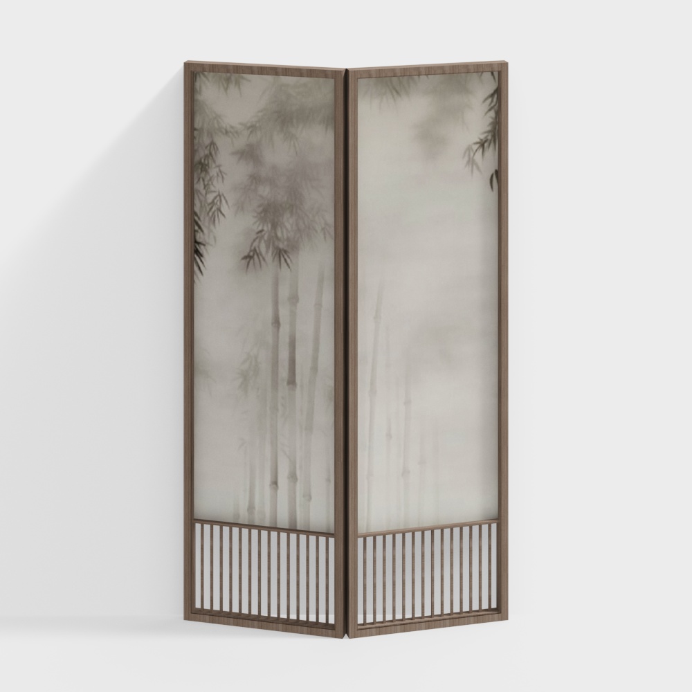 禅意屏风3D模型