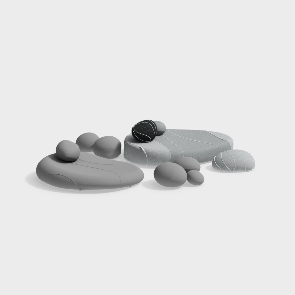 鹅卵石沙发组合3D模型