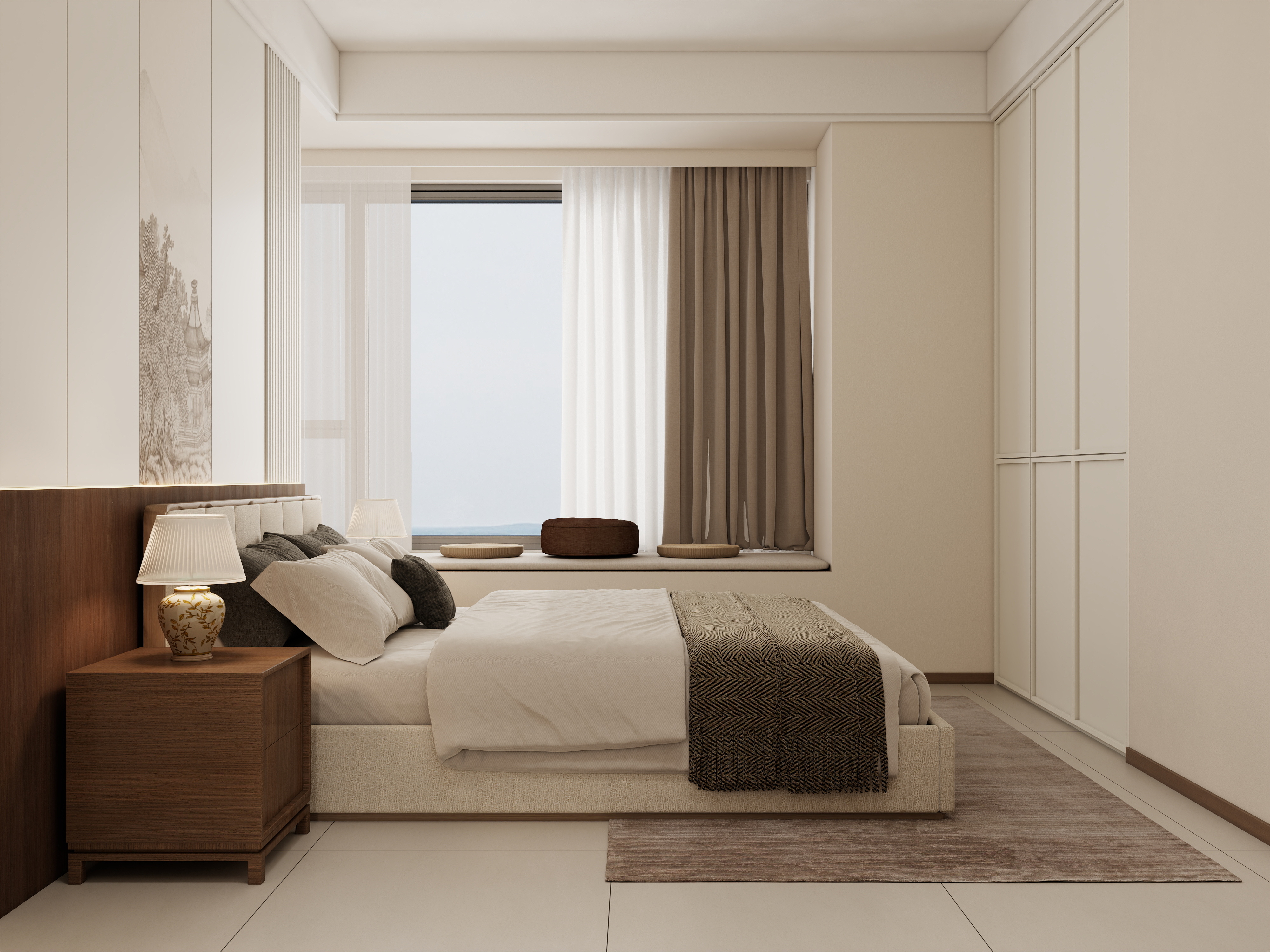 庄育霖-丹桂苑100平方新中式3室装修效果图