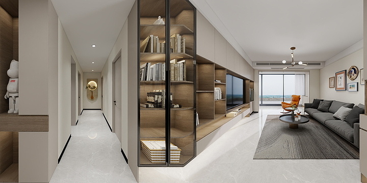 城南花尽开-悦澜山4#1-101效果图-装修设计方案