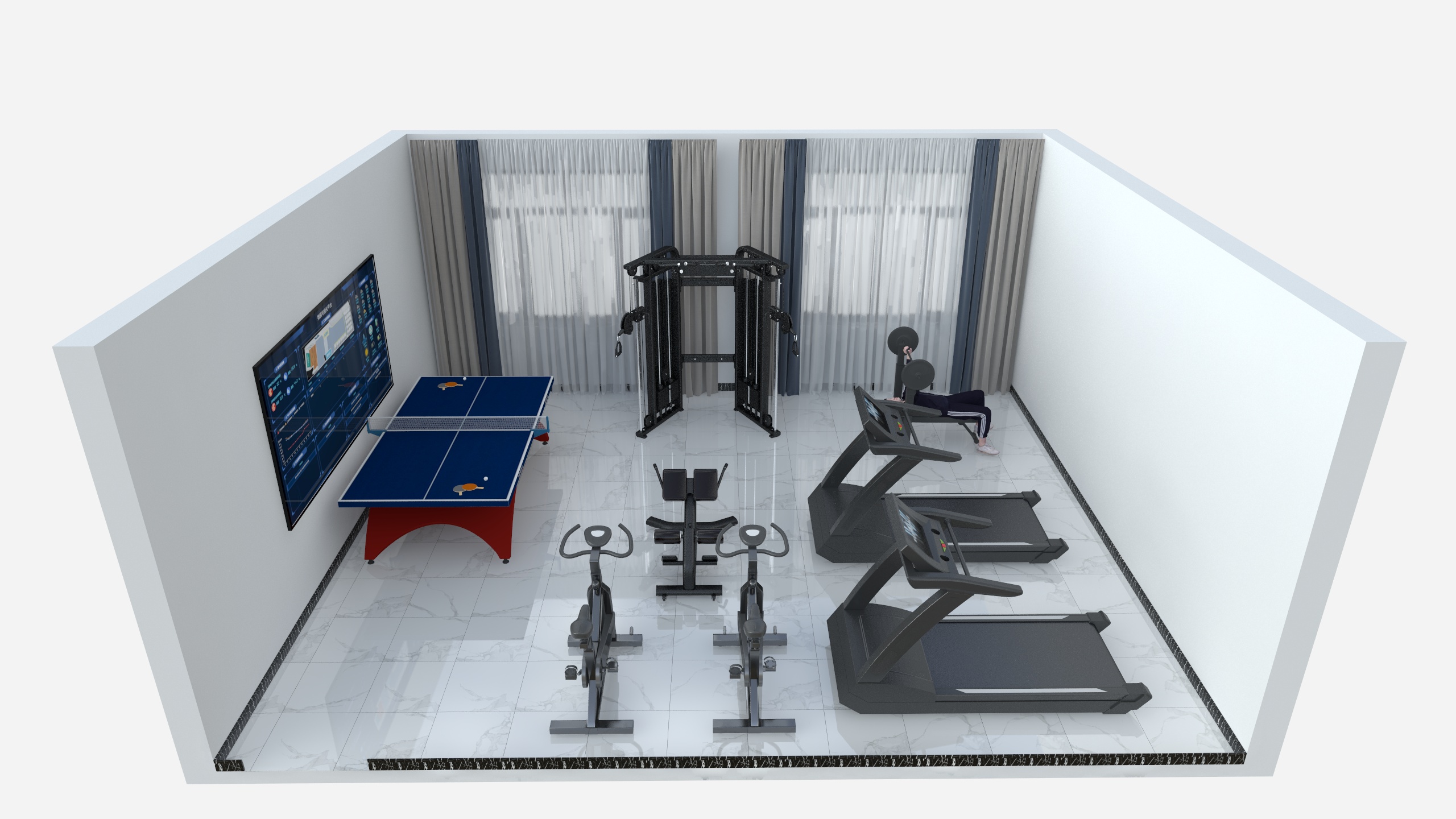 木易木匠_2023满-16-综合楼3楼健身房-装修设计方案