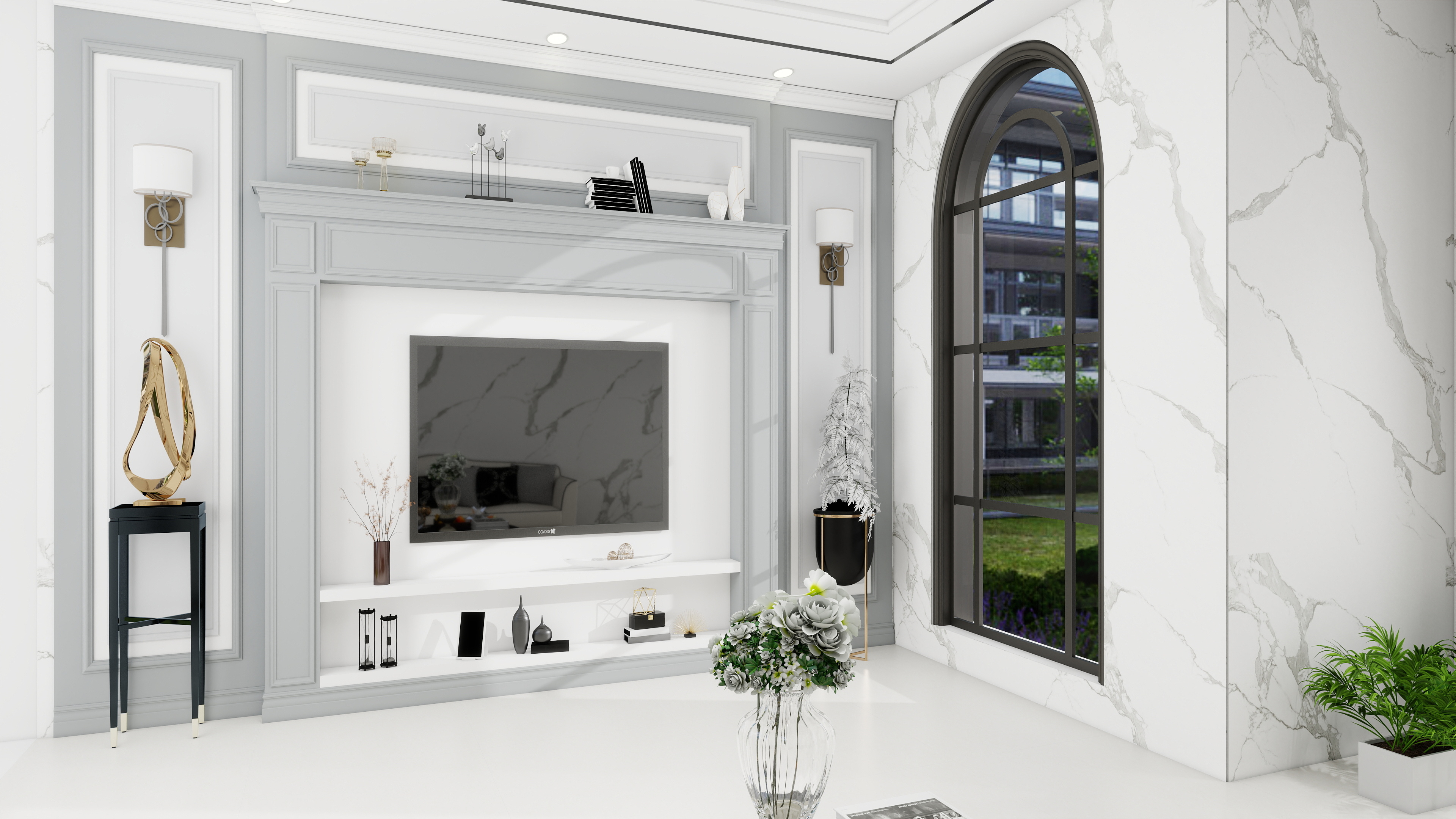 天门东盛装饰-远洋庄园现代简约客厅-装修设计方案