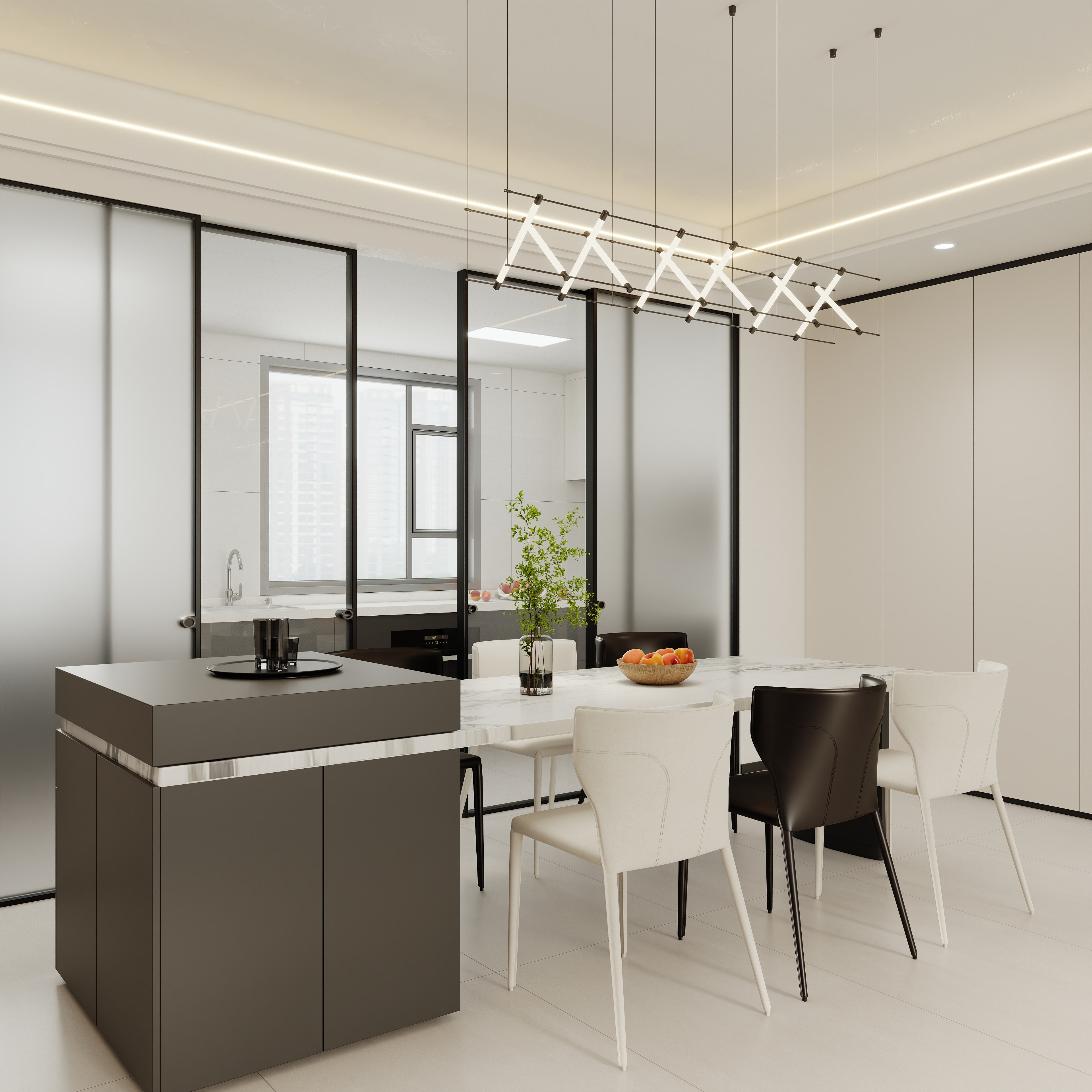 壹诺设计工作室-法式极简装修效果图