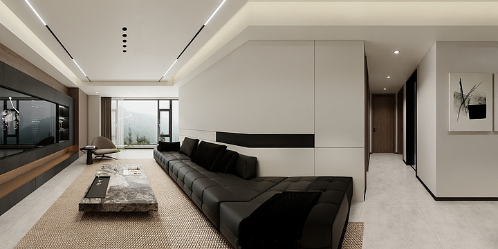 满诚设计刘国顺-学府里120黑白灰  带点意式-装修设计方案