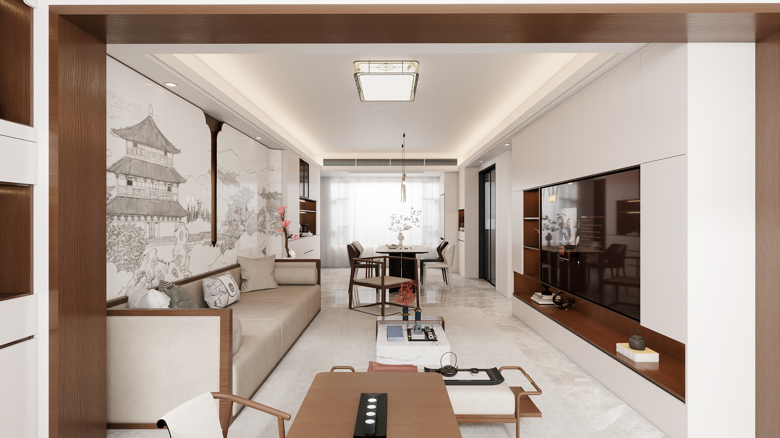 室内效果代画-帅-天汇雅居-新中式装修效果图