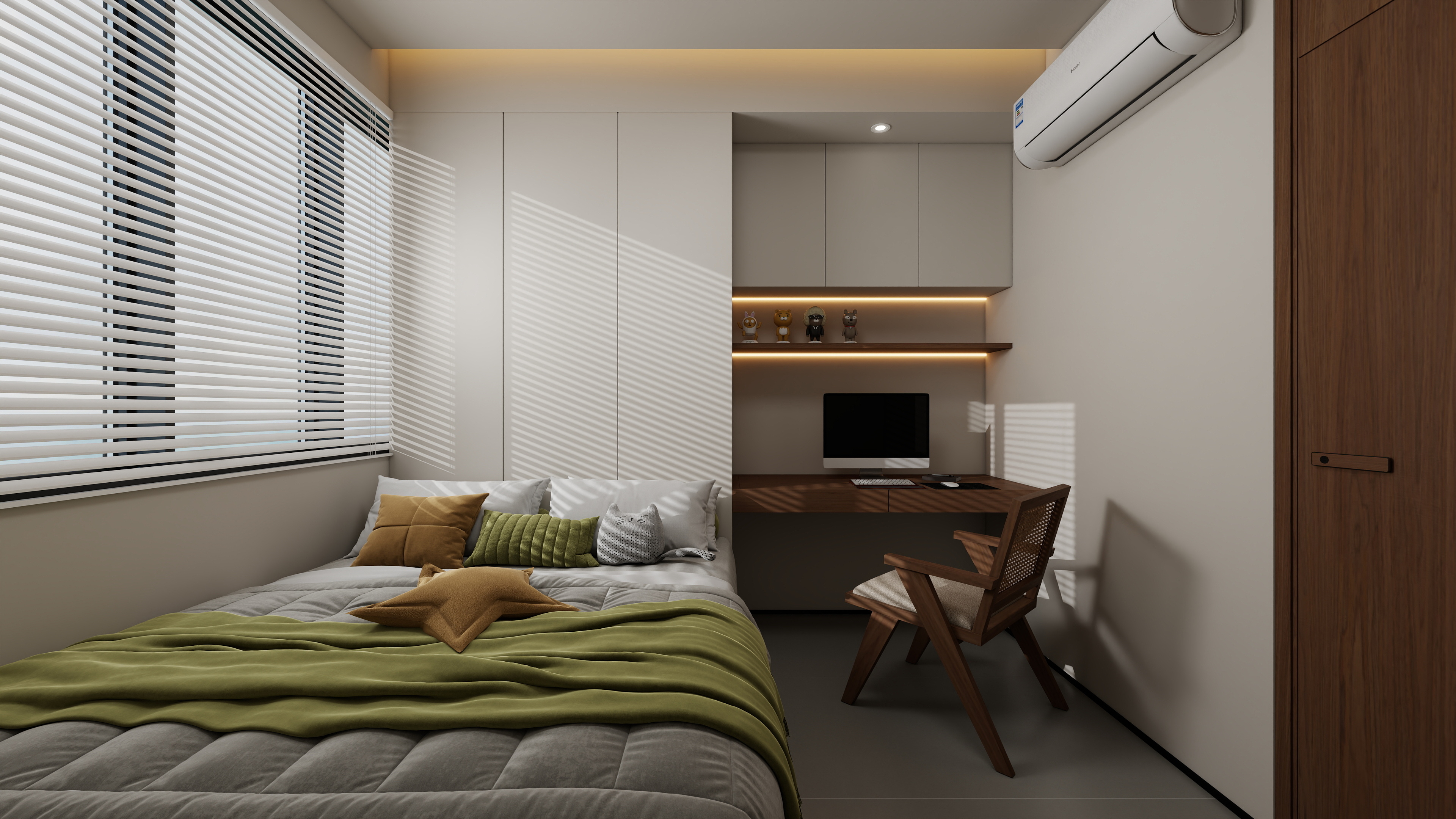 设计师丨胡月平-侘寂风93㎡3室装修效果图