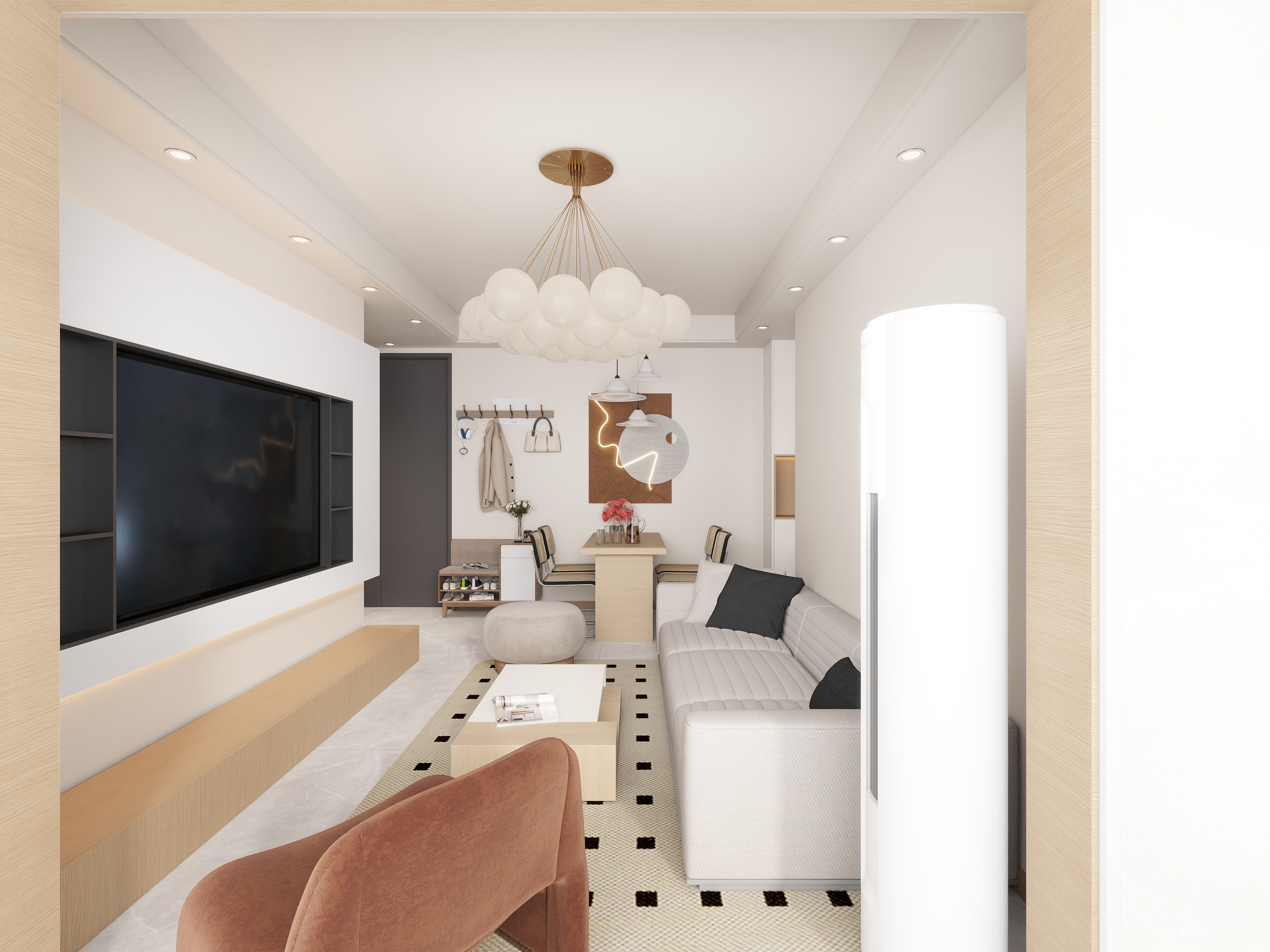 艺雅丽-79平现代简约装修效果图