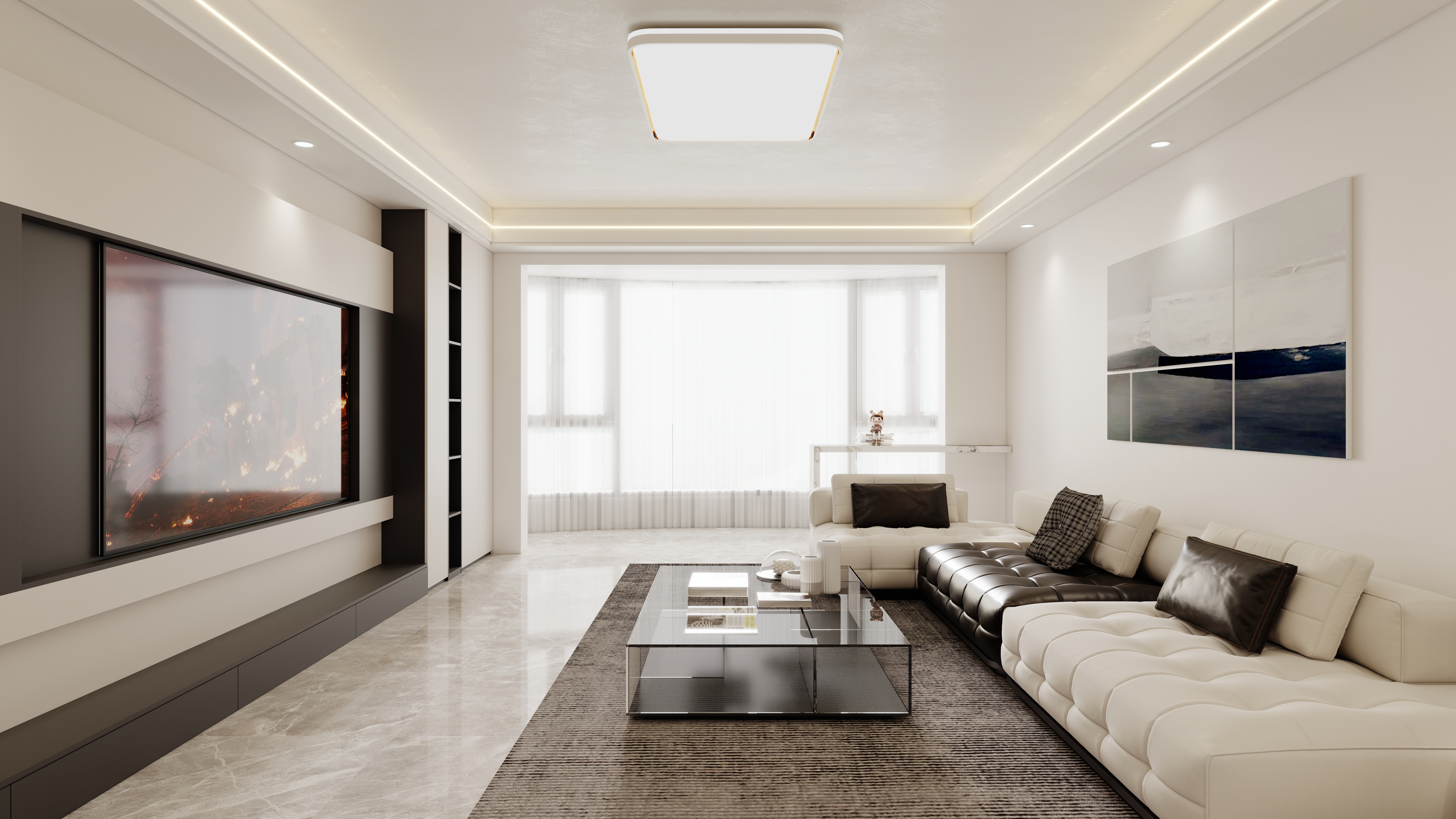 壹诺设计工作室-139㎡4室-现代简约装修效果图