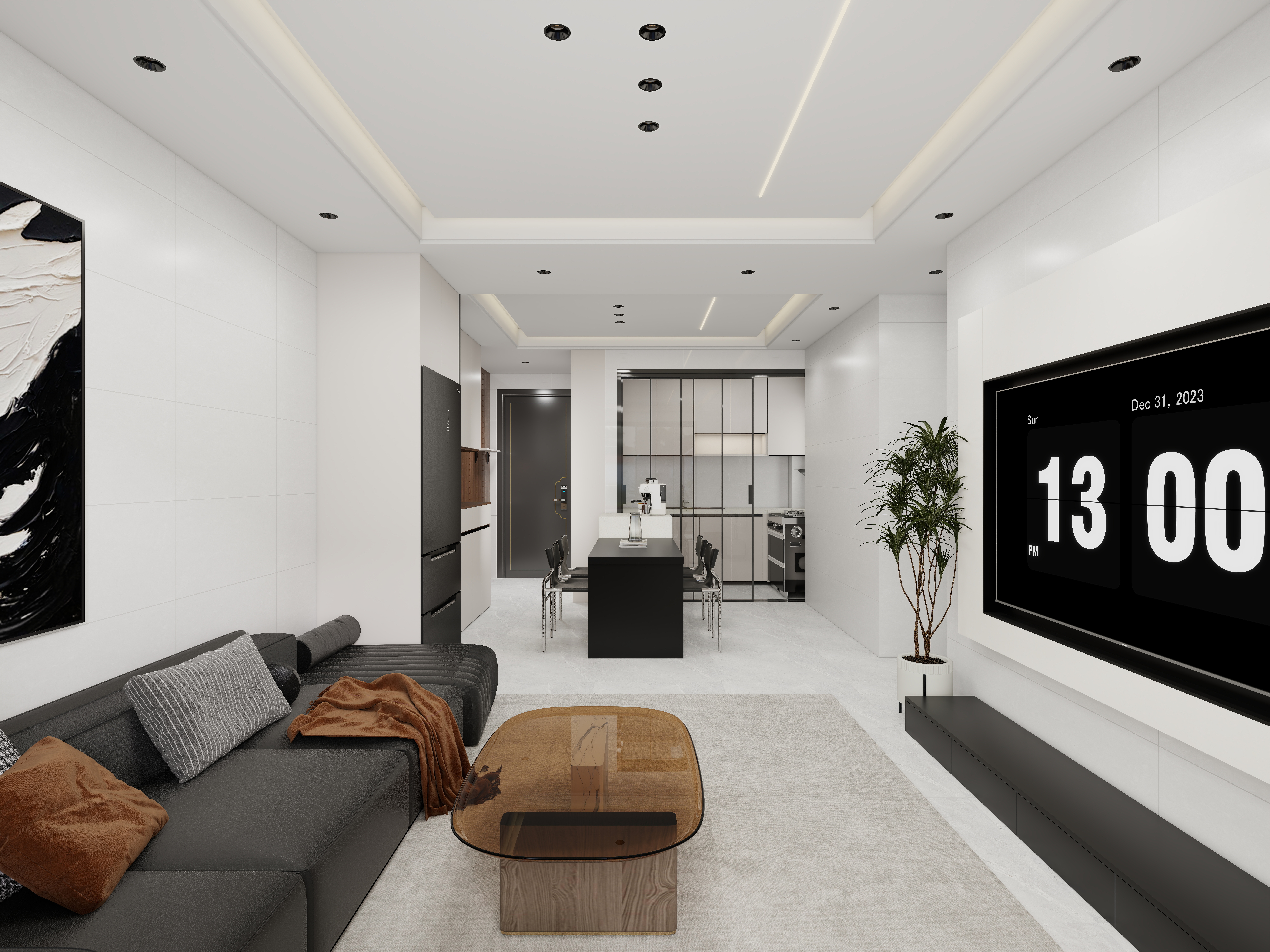 艺雅丽-97平现代简约装修效果图