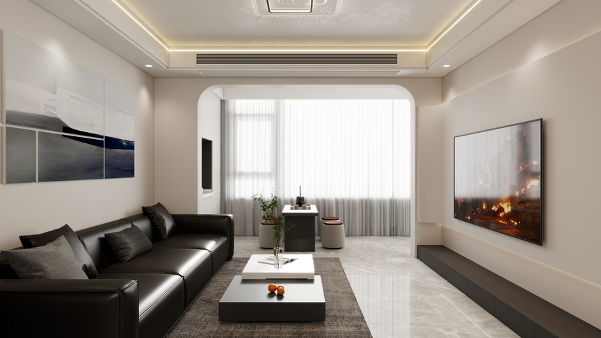 壹诺设计工作室-105㎡3室-现代简约装修效果图