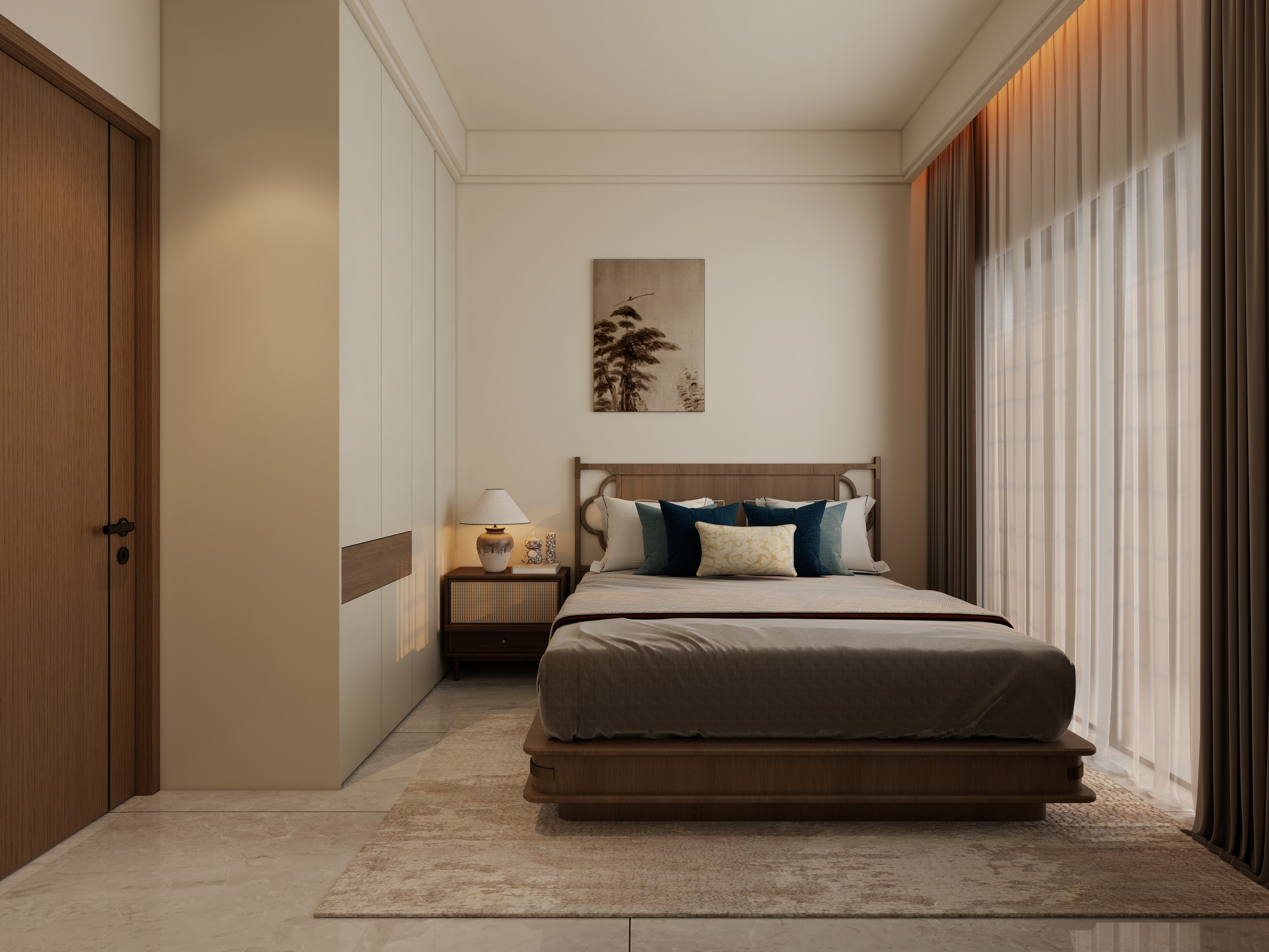 觅境设计工作室-天河之水140㎡ 国风雅致装修效果图