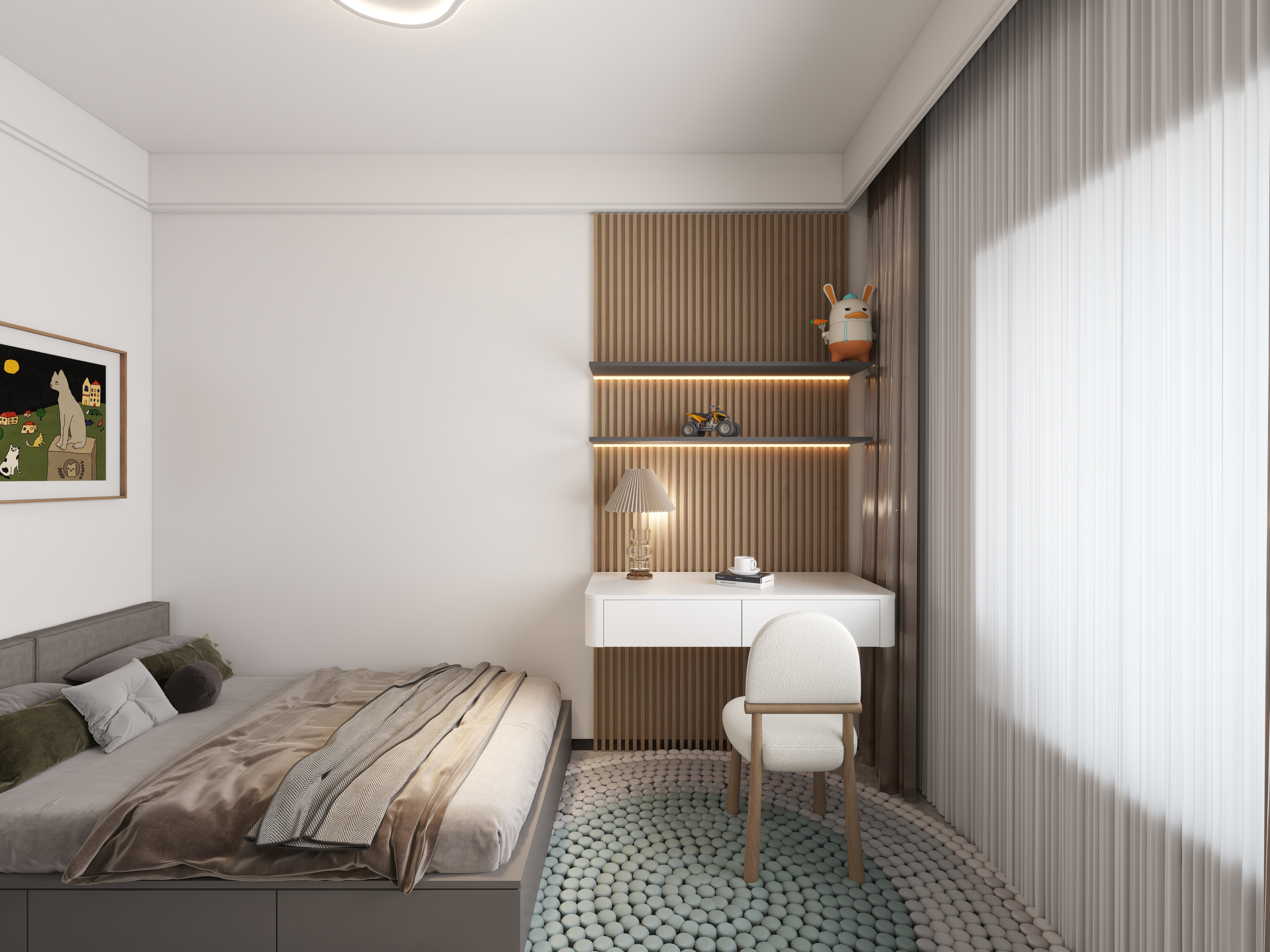 艺雅丽-86平现代简约 装修效果图