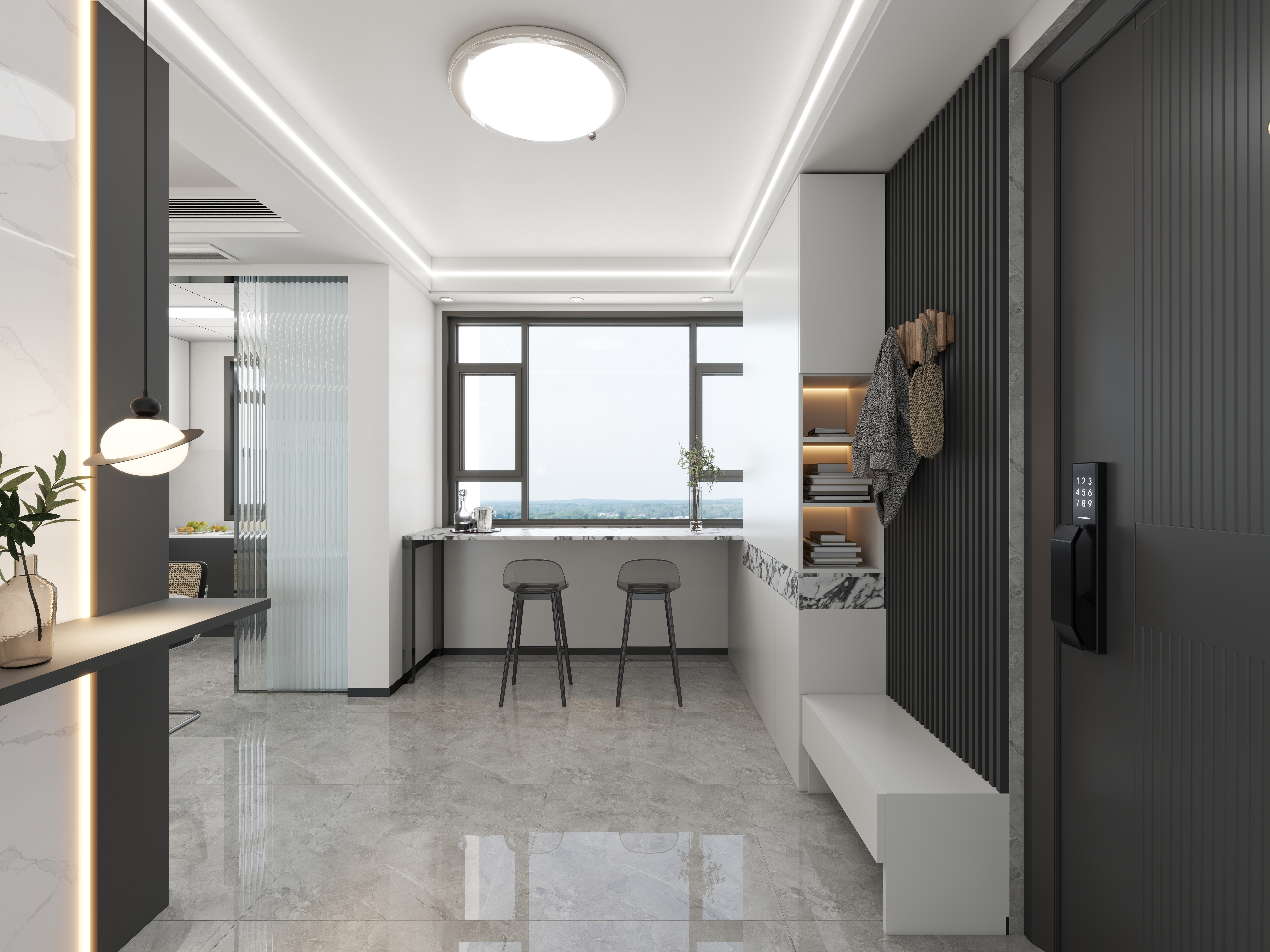 艺雅丽-86平现代简约 装修效果图