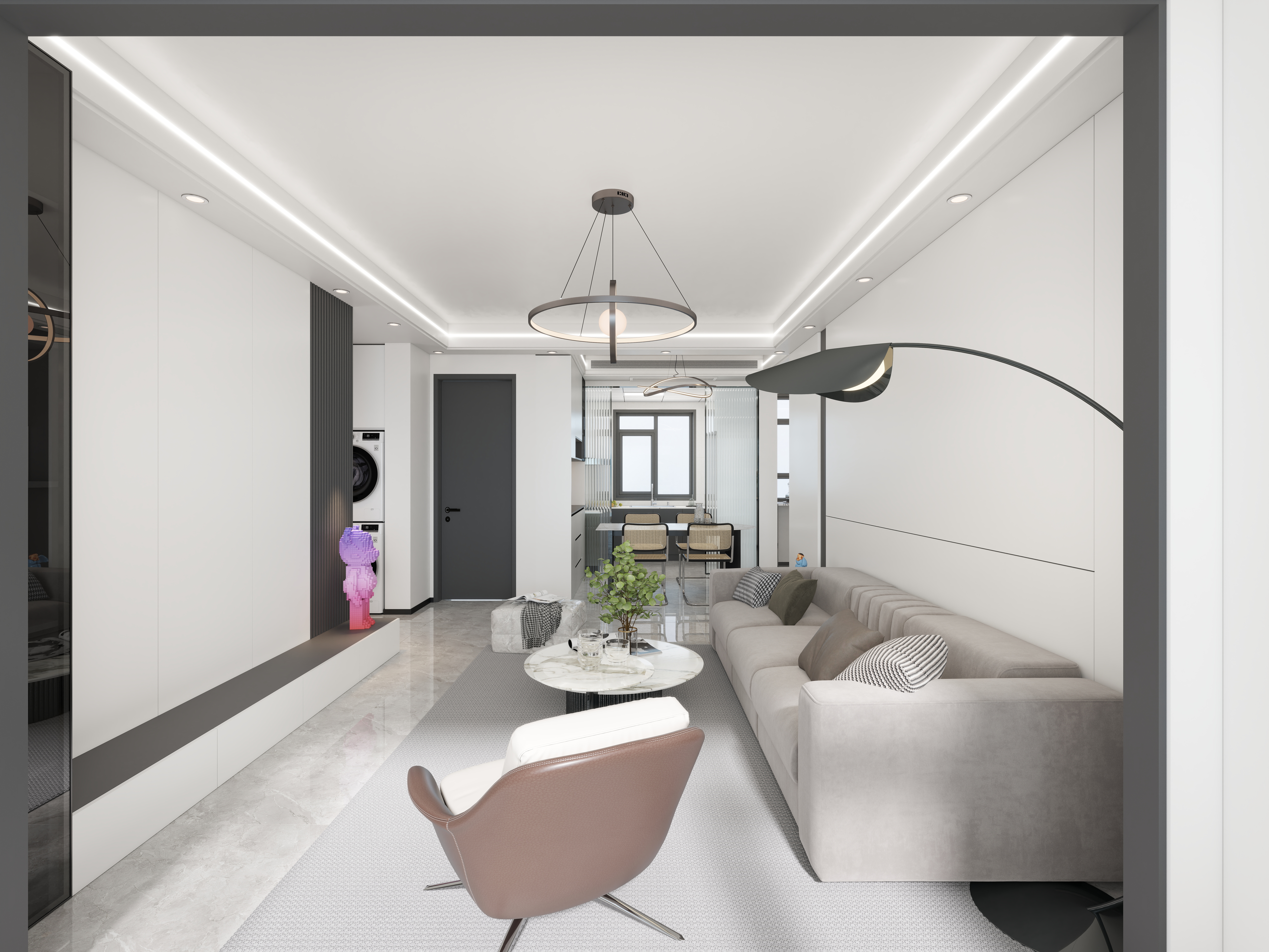 艺雅丽-86平现代简约 装修效果图