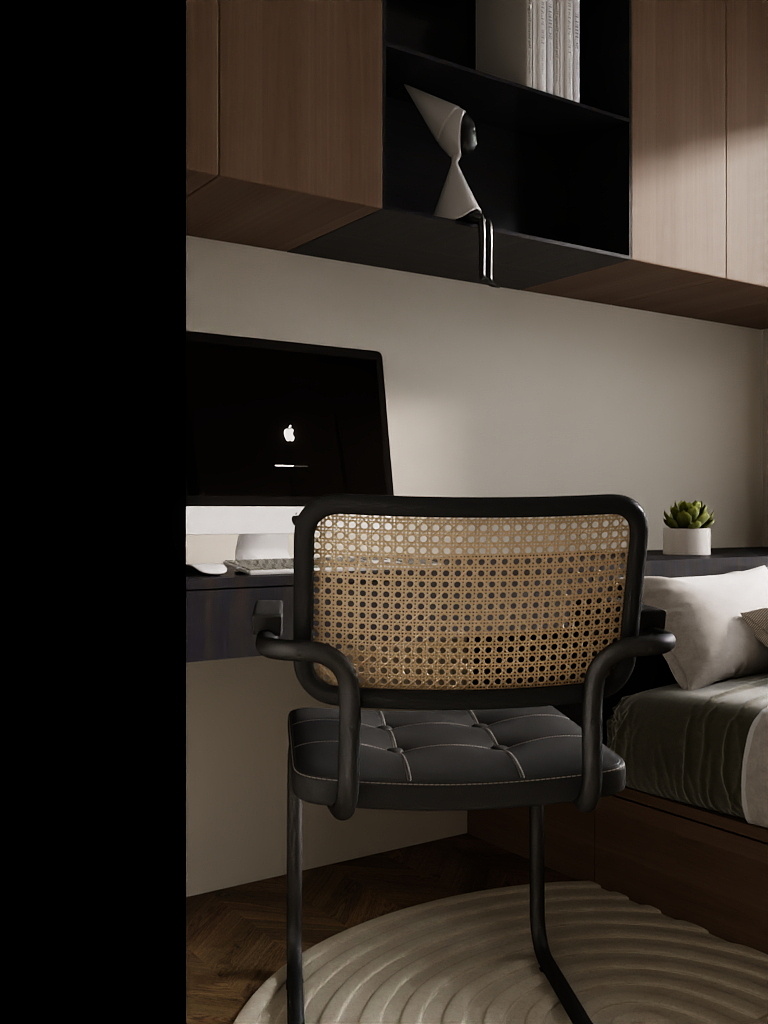 囍QGKc-轻法式中古风住宅-复古装修效果图