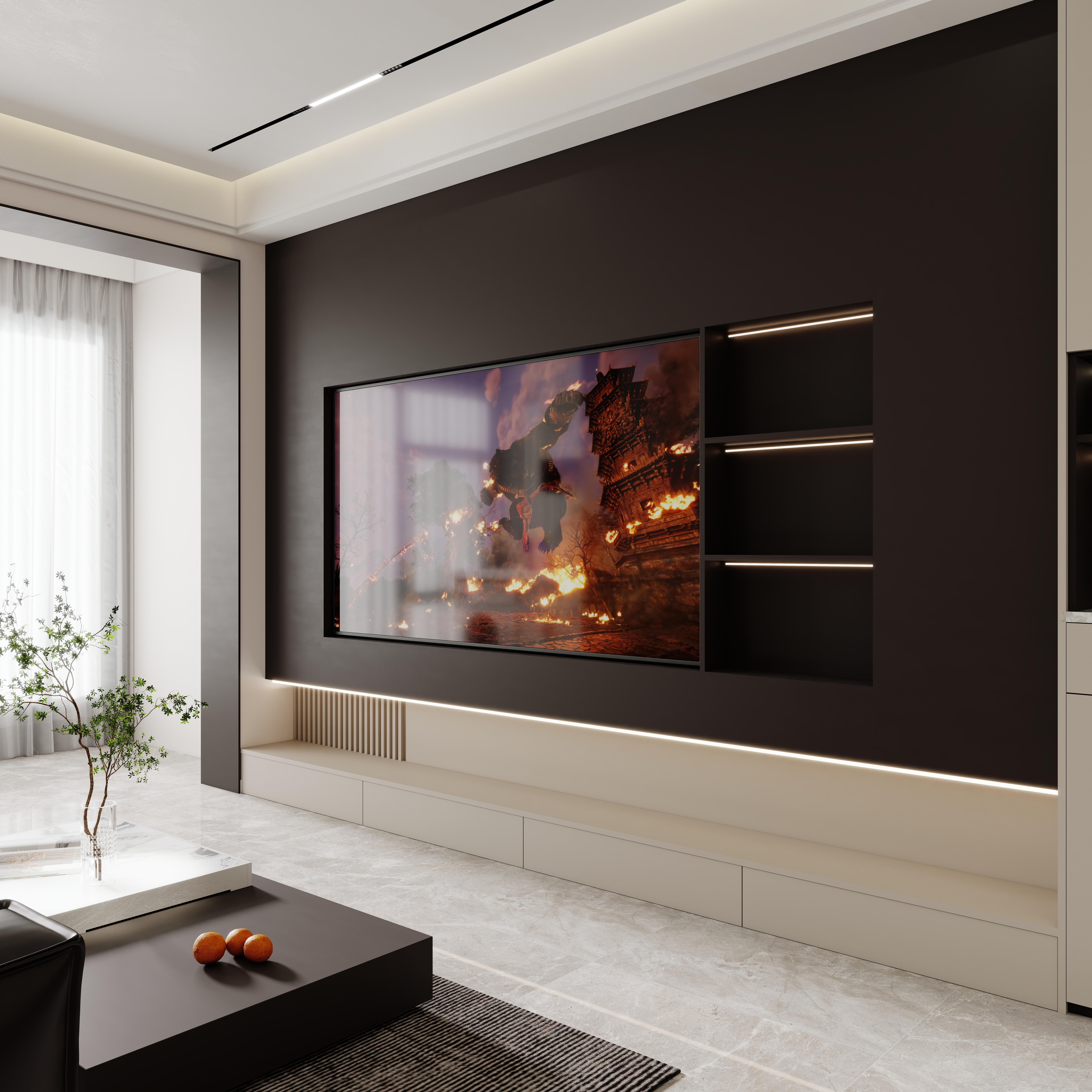 壹诺设计工作室-88㎡3室-现代简约装修效果图