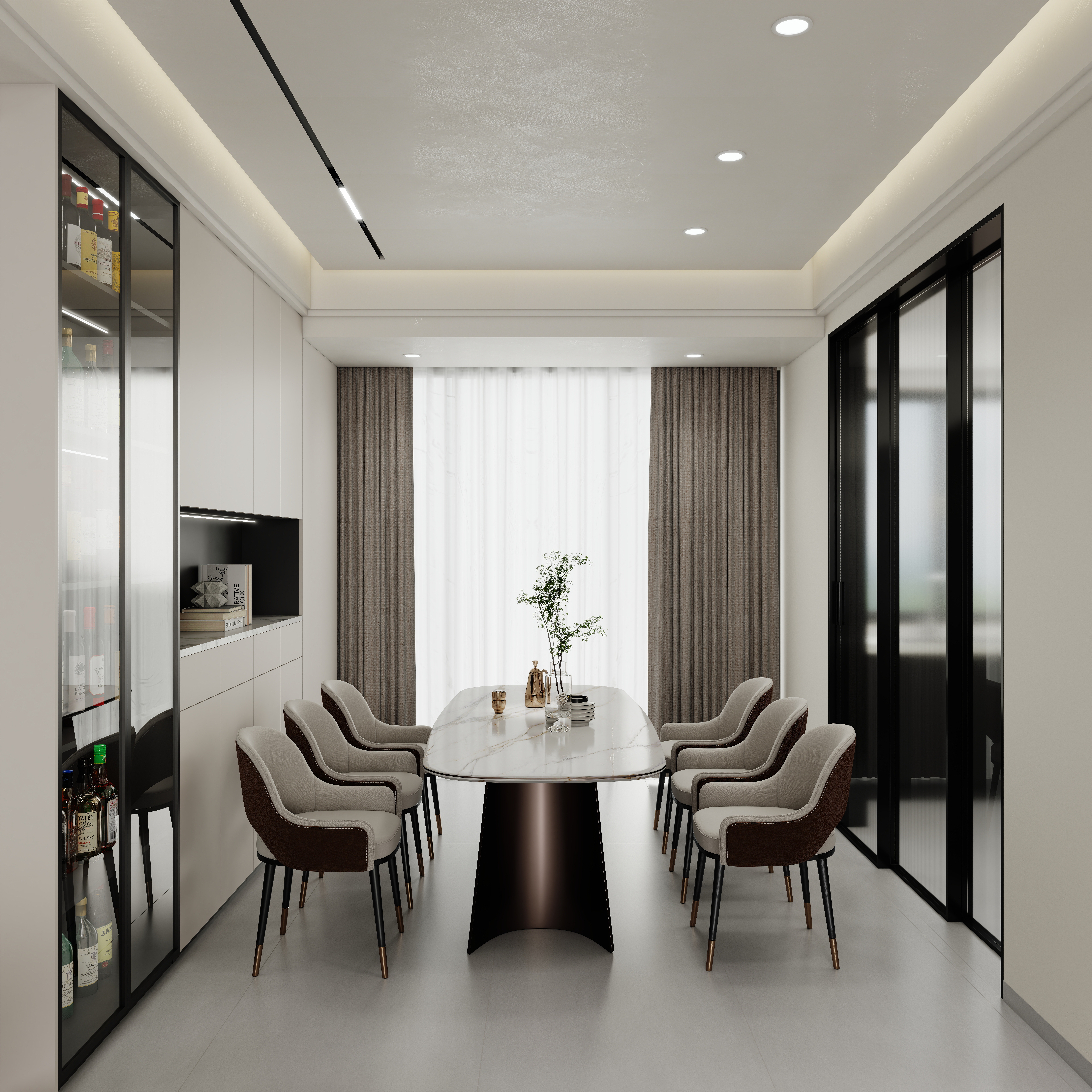 壹诺设计工作室-142㎡4室-现代简约装修效果图