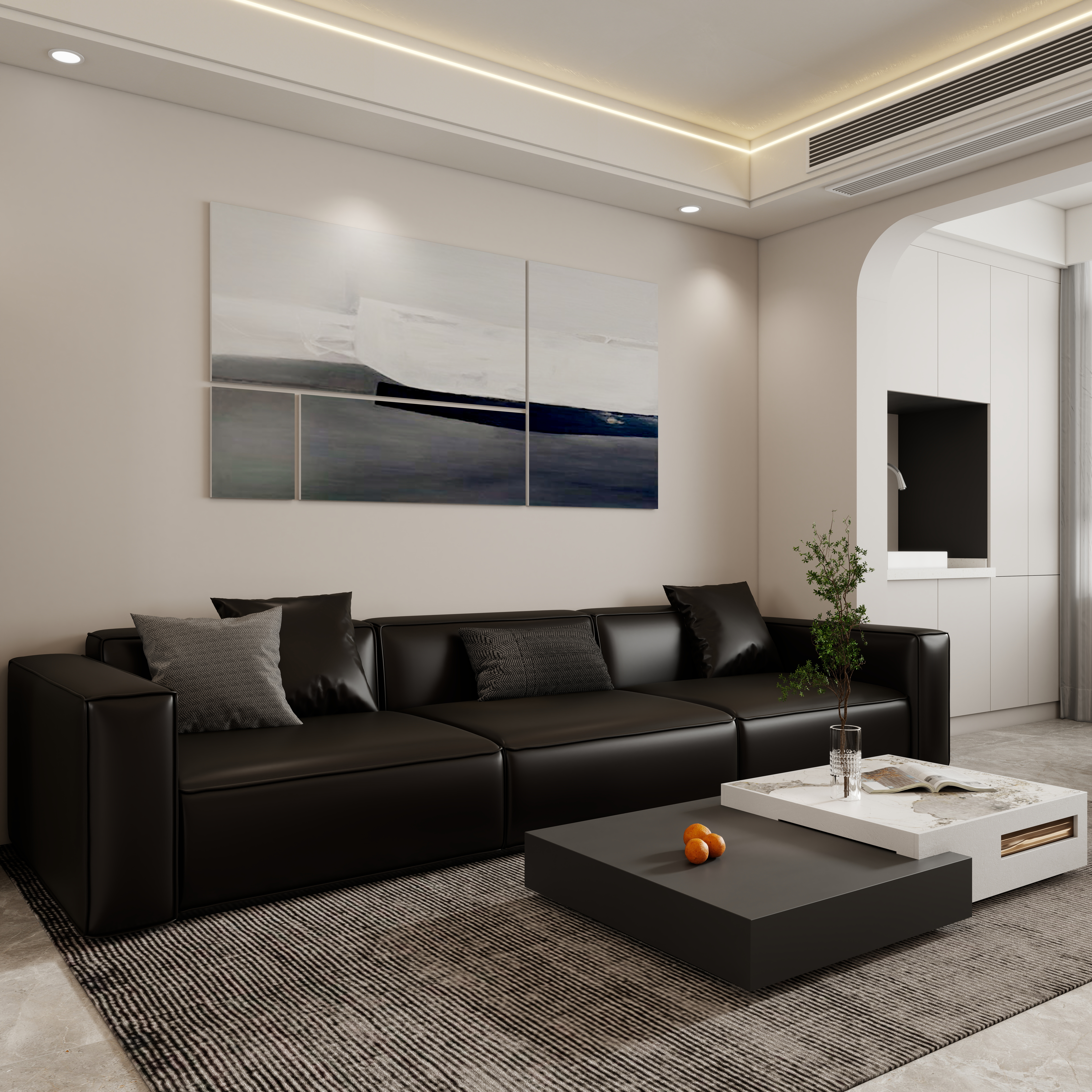 壹诺设计工作室-105㎡3室-现代简约装修效果图