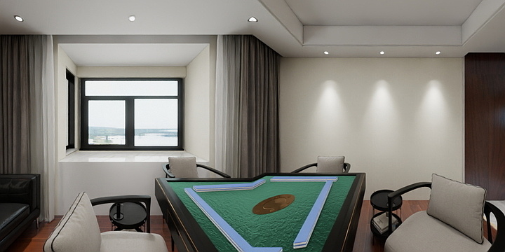 梦水寒飞-棋牌室-装修设计方案