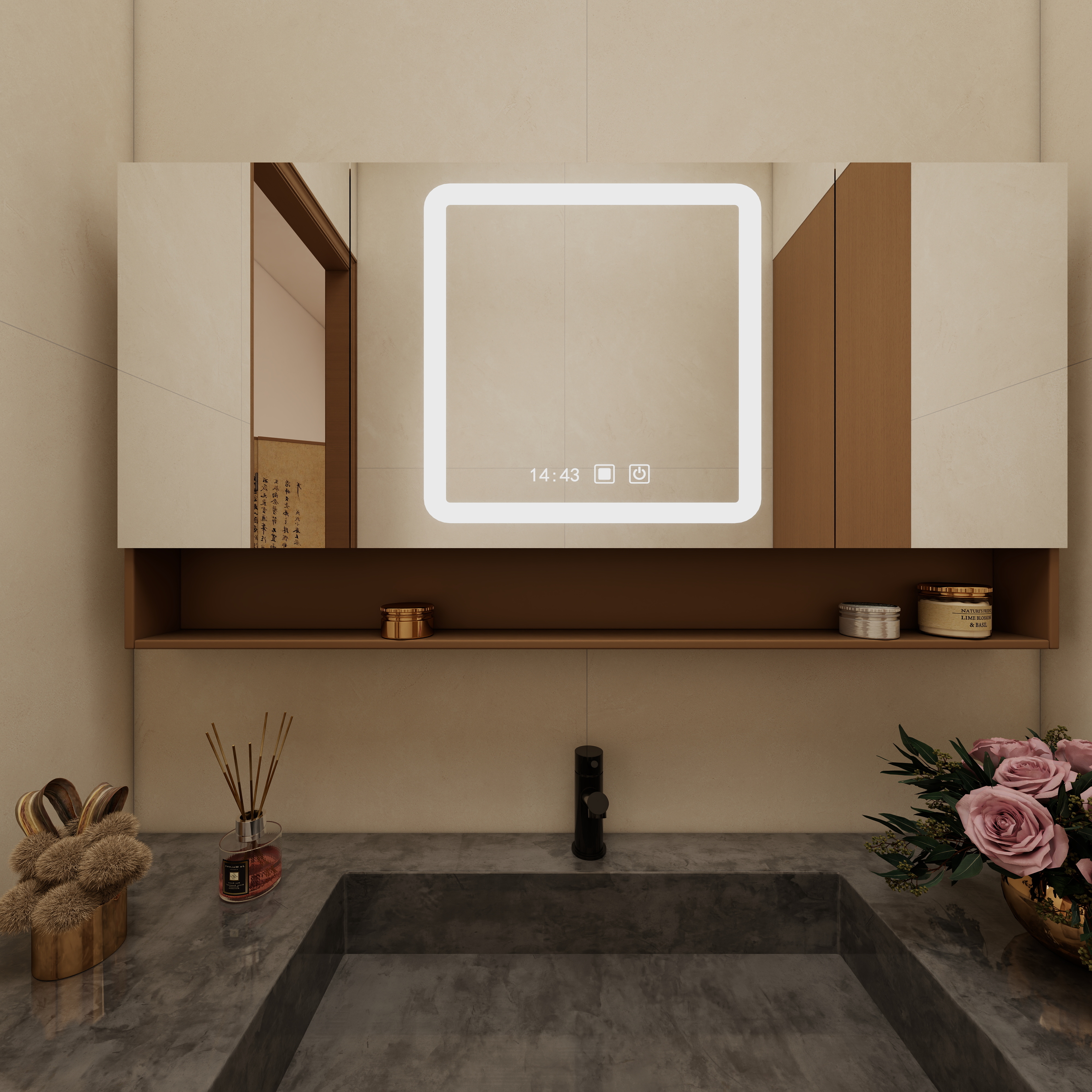 庄育霖-175平复式新中式办公室设计二层卫生间装修效果图第3张