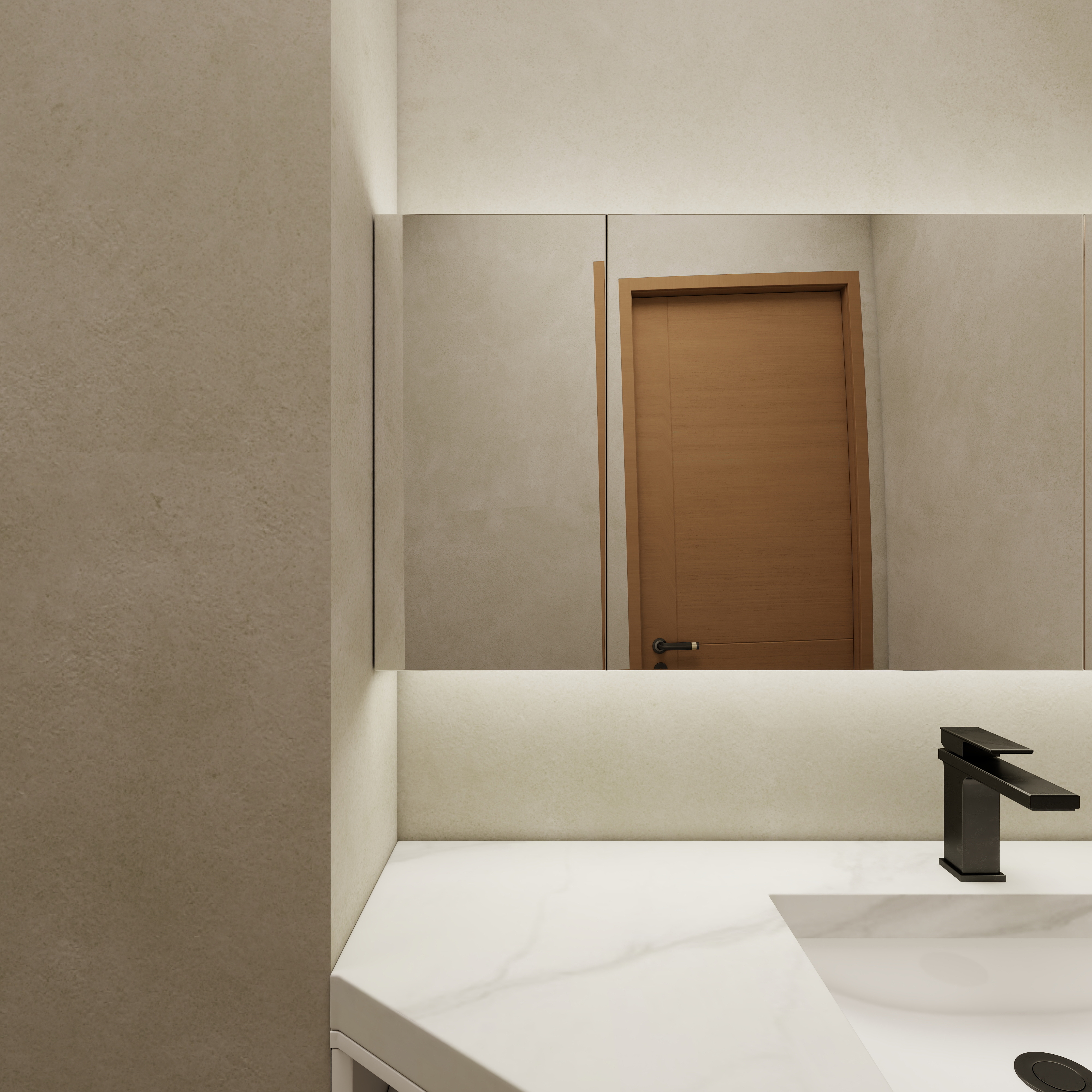 庄育霖-175平复式新中式办公室设计一层卫生间装修效果图第3张