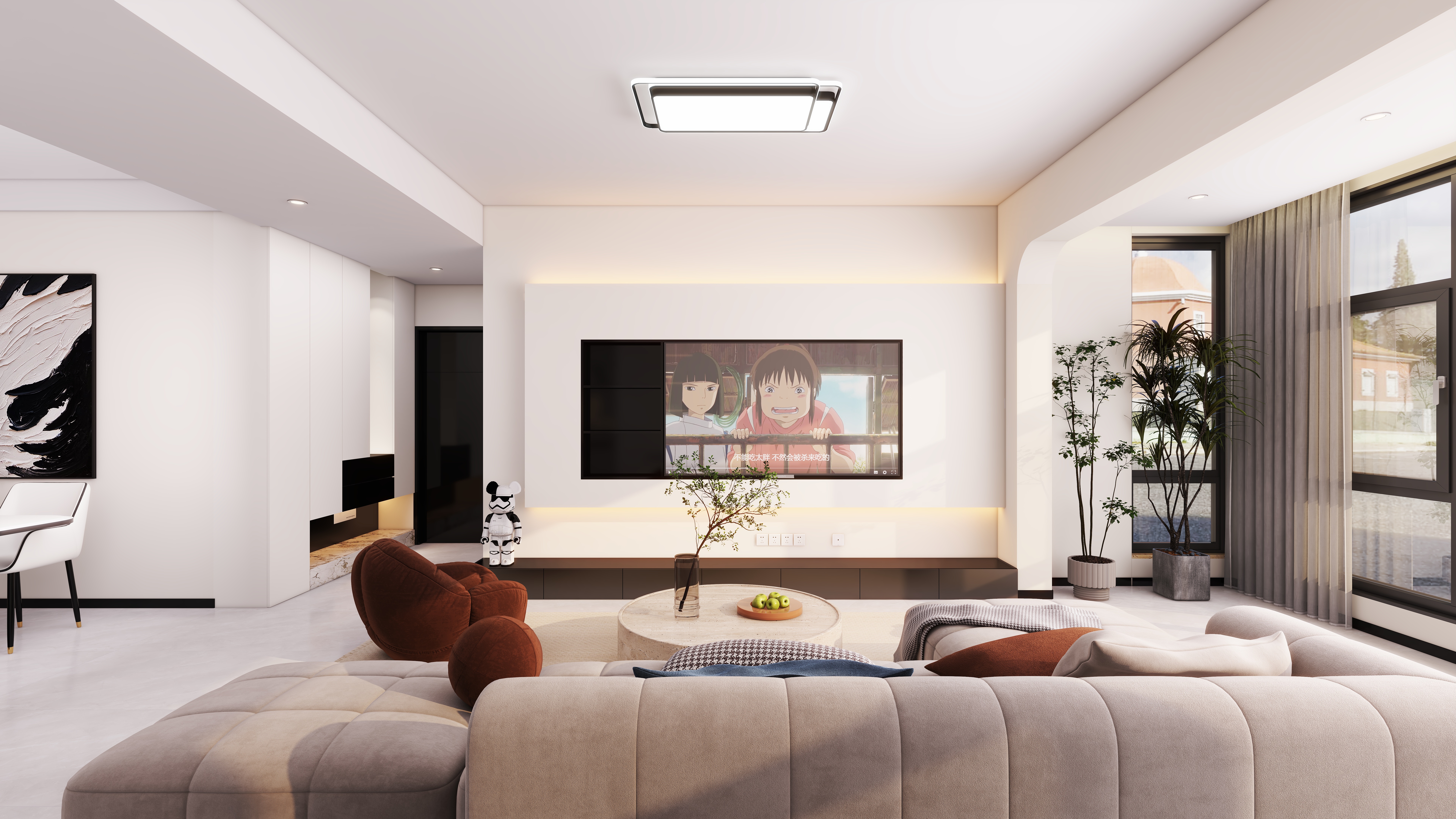 艺雅丽-144平奶油风 装修效果图