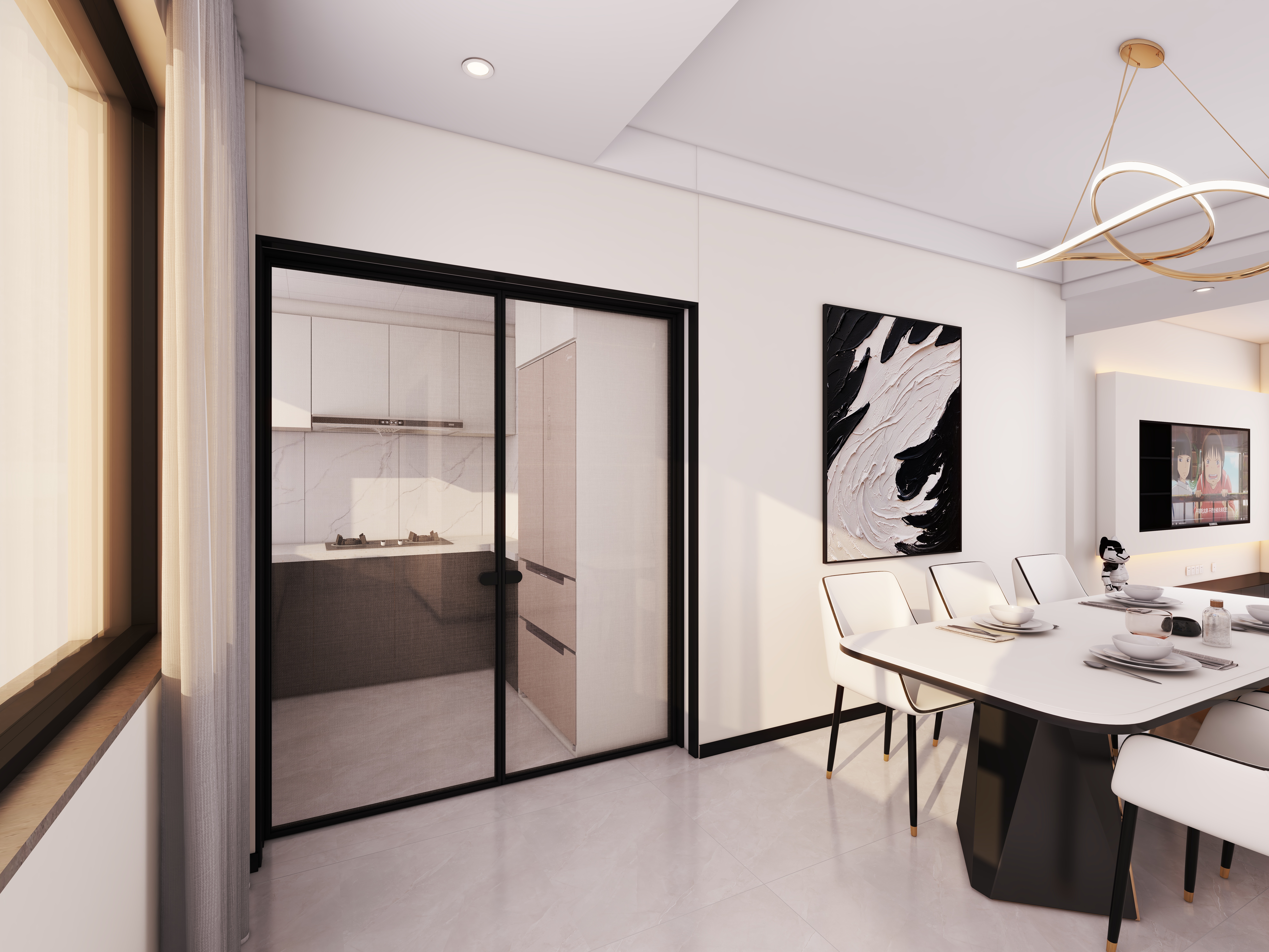 艺雅丽-144平奶油风 装修效果图