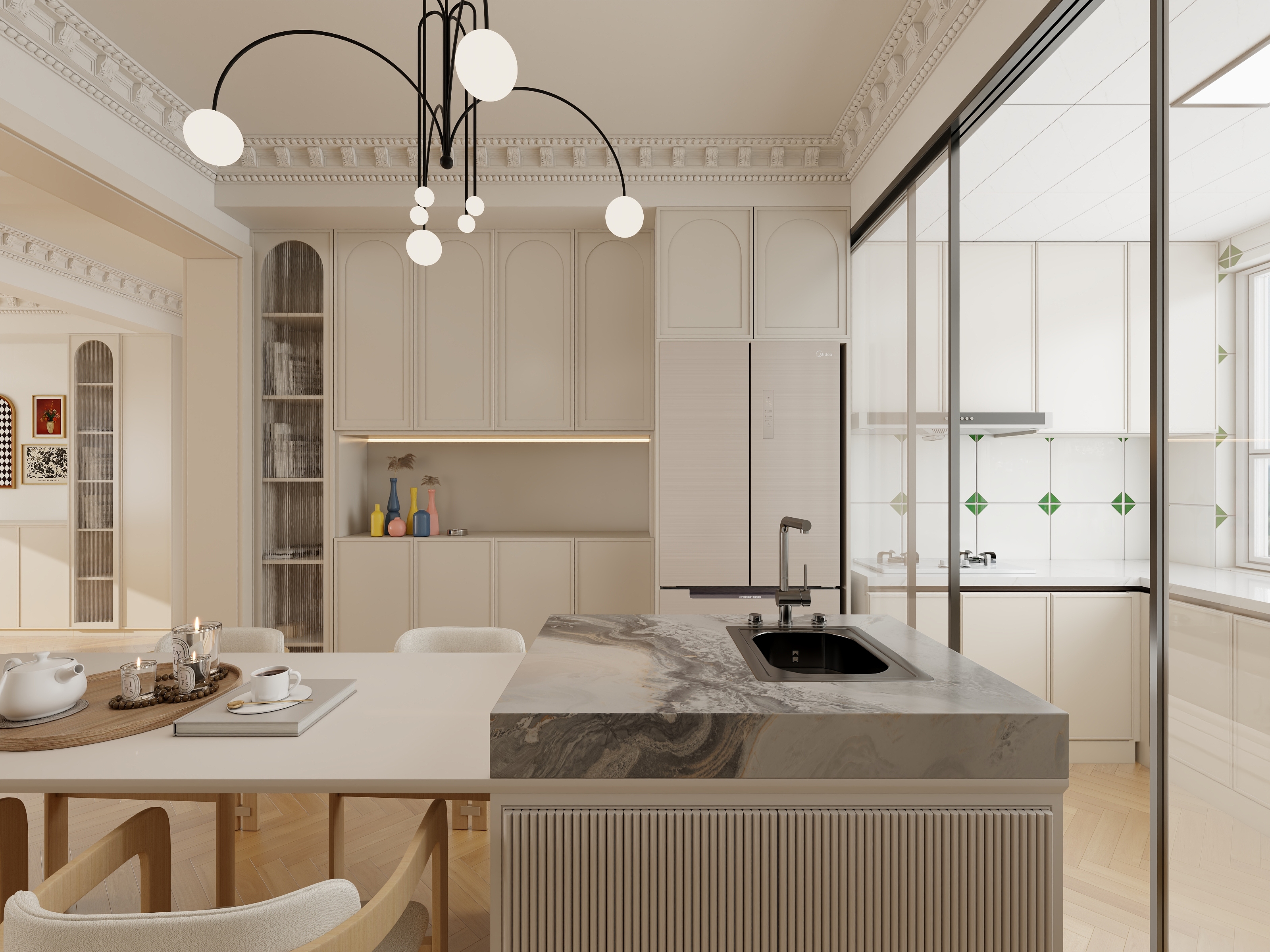 艺雅丽-117平法式奶油风装修效果图