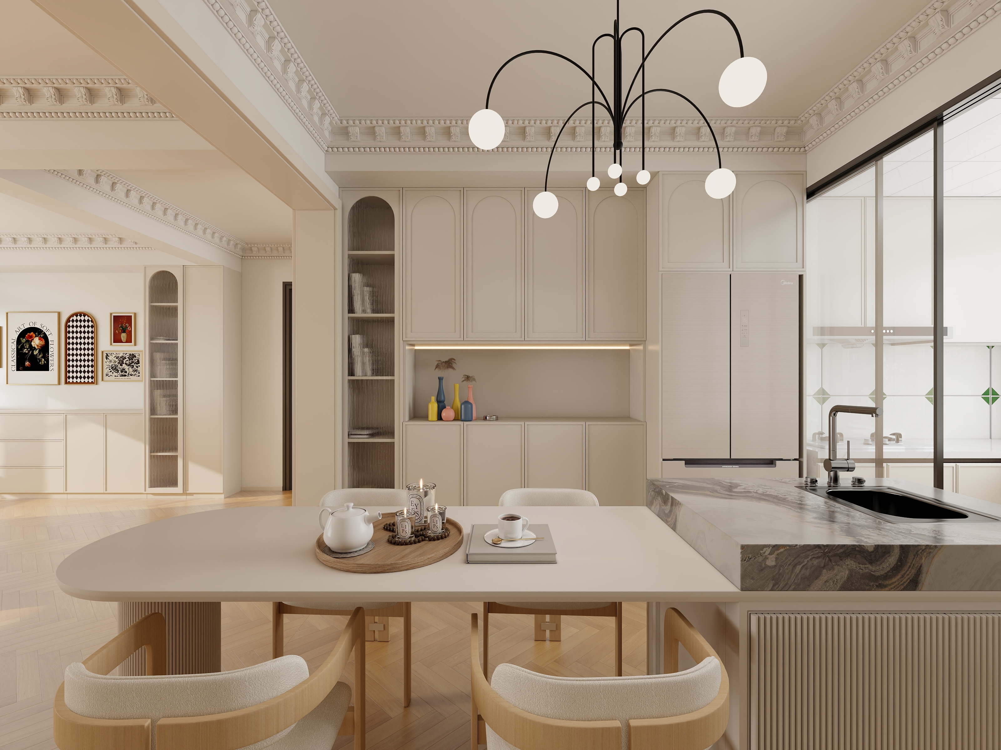 艺雅丽-117平法式奶油风装修效果图