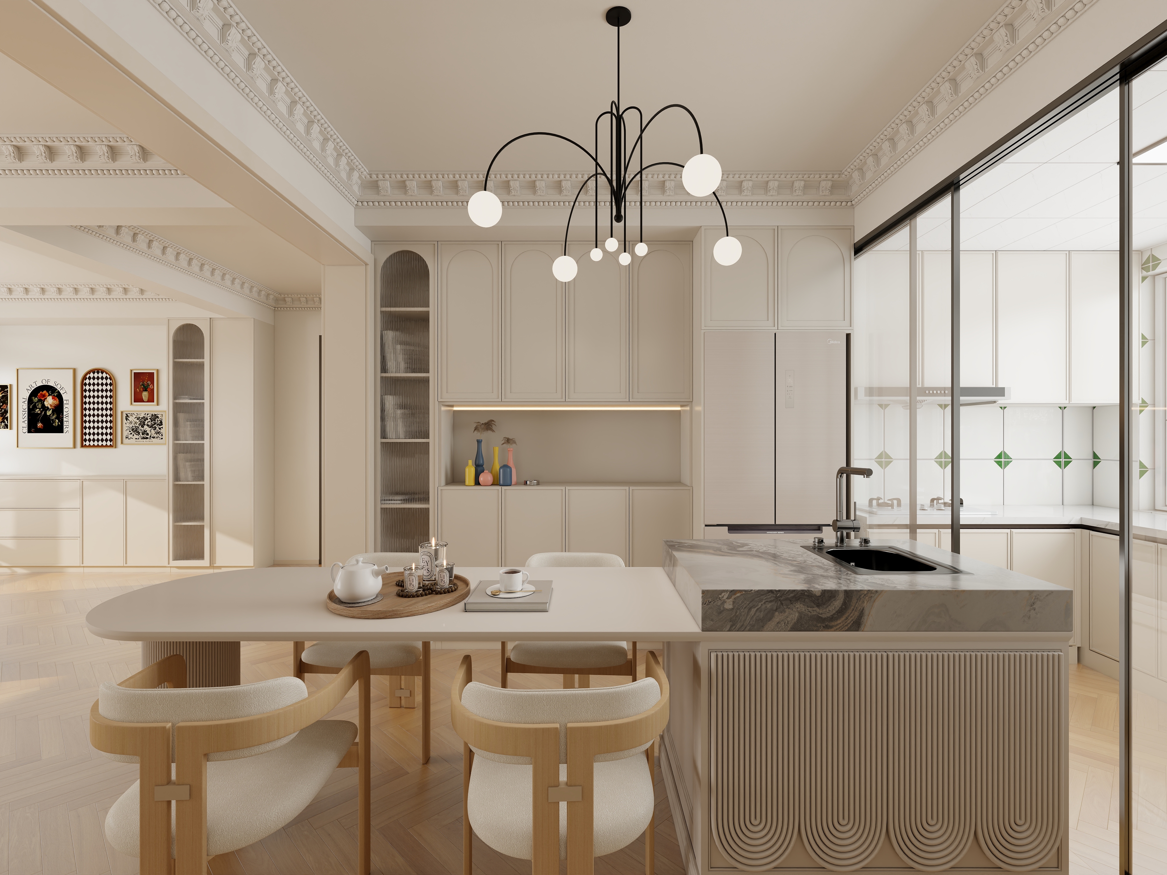 艺雅丽-117平法式奶油风装修效果图