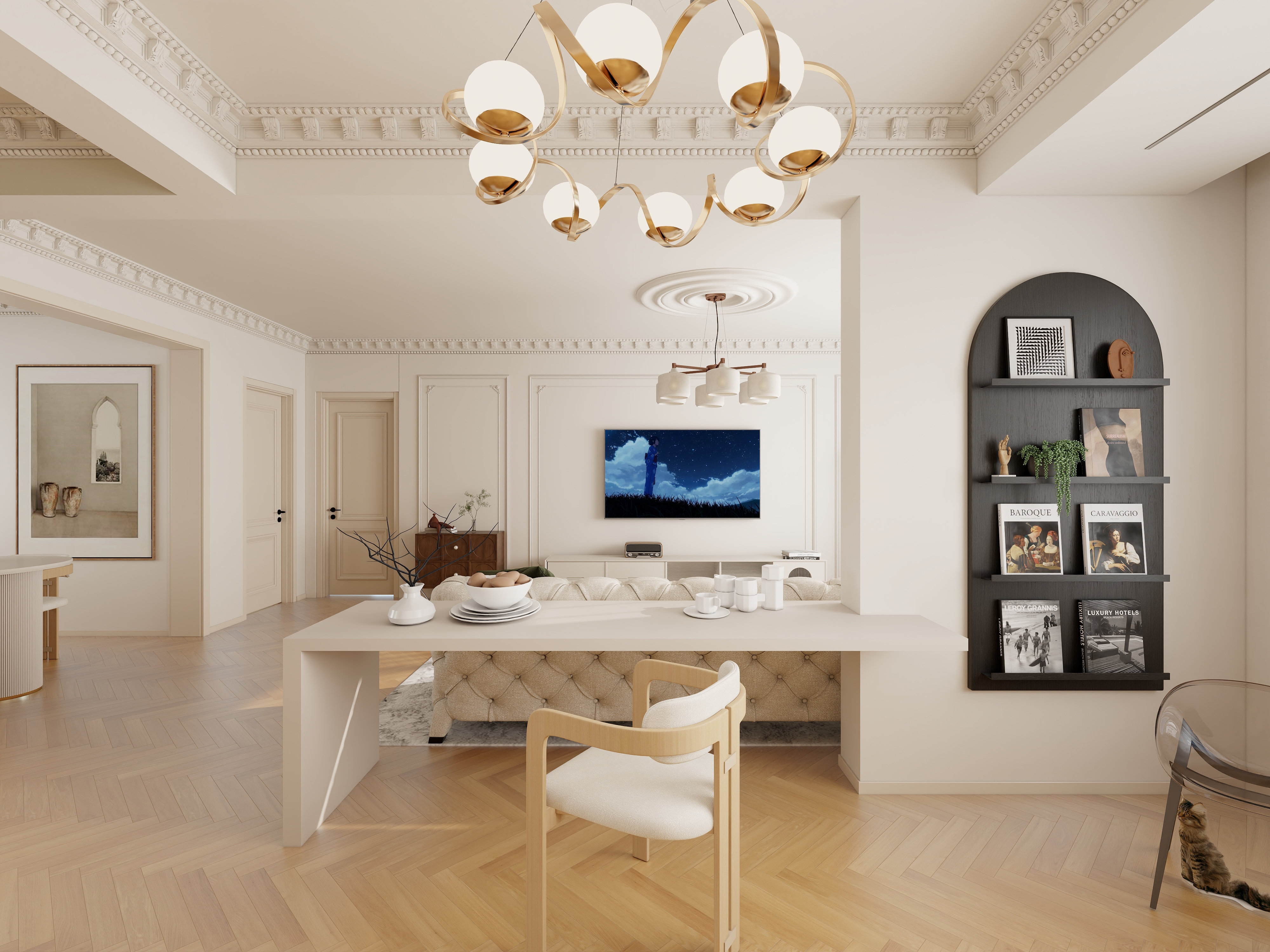 艺雅丽-117平法式奶油风装修效果图