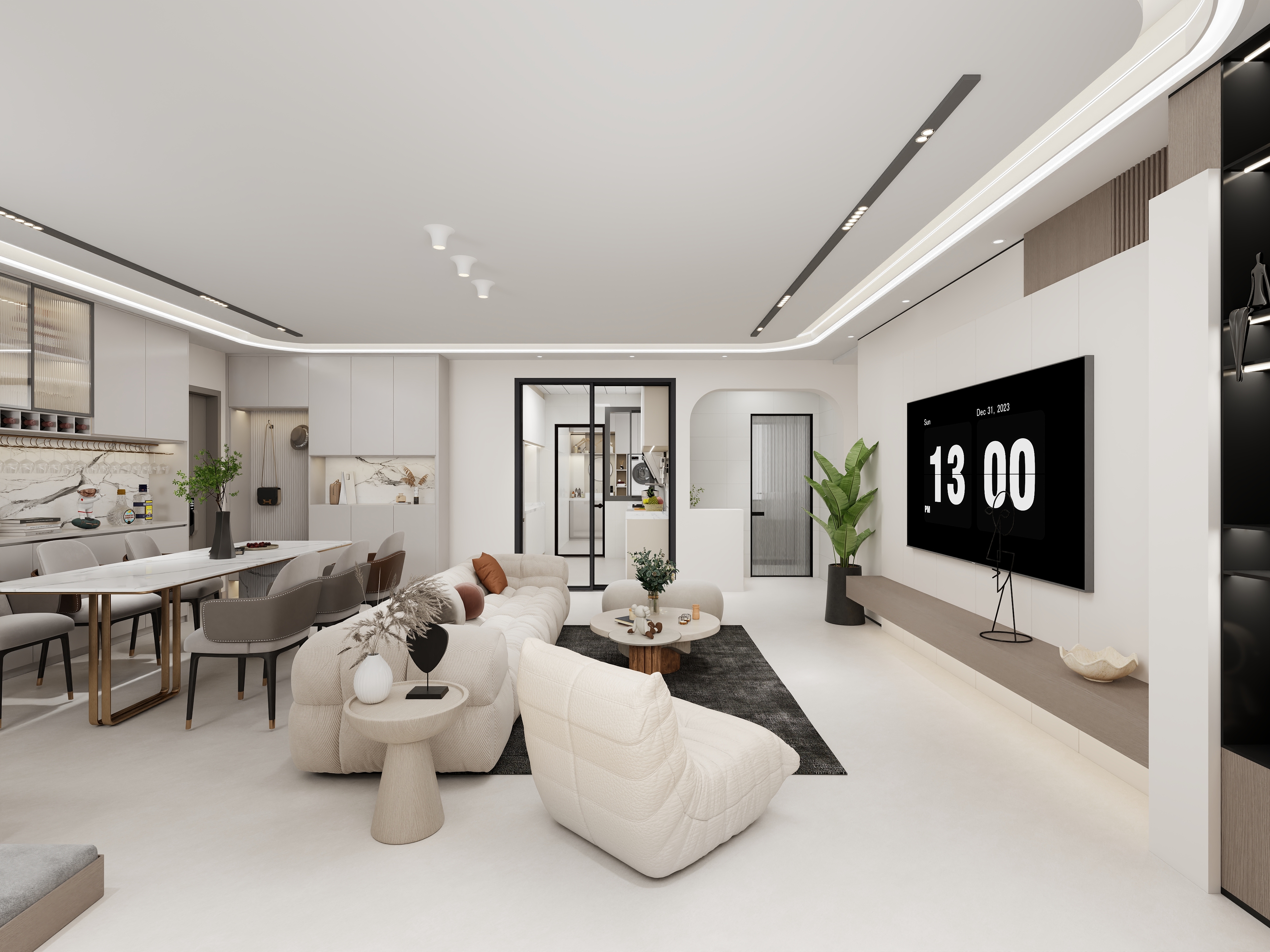 艺雅丽-127现代奶油风 装修效果图