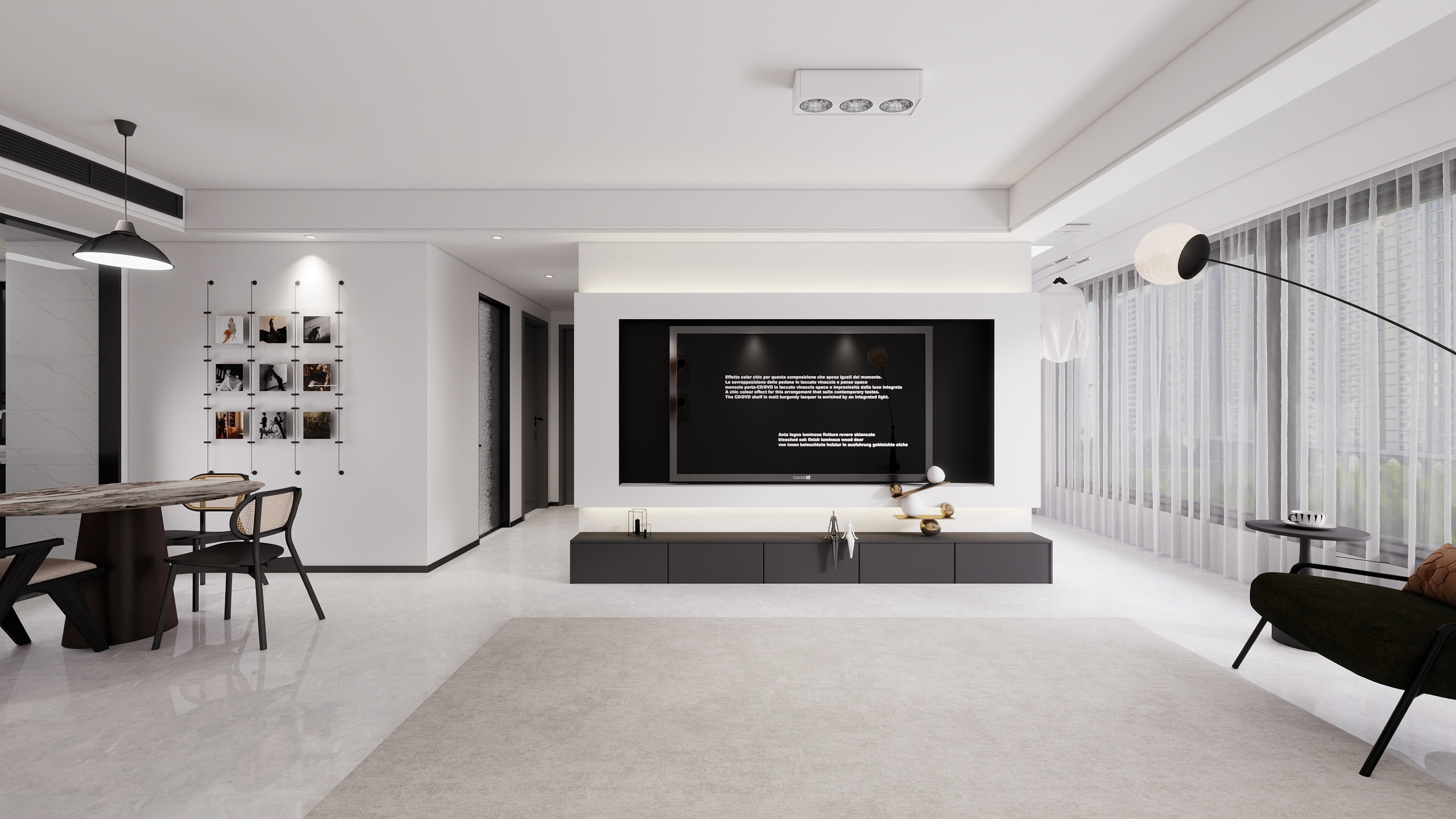 明德饰家设计孙清-黑白灰极简风-装修设计方案