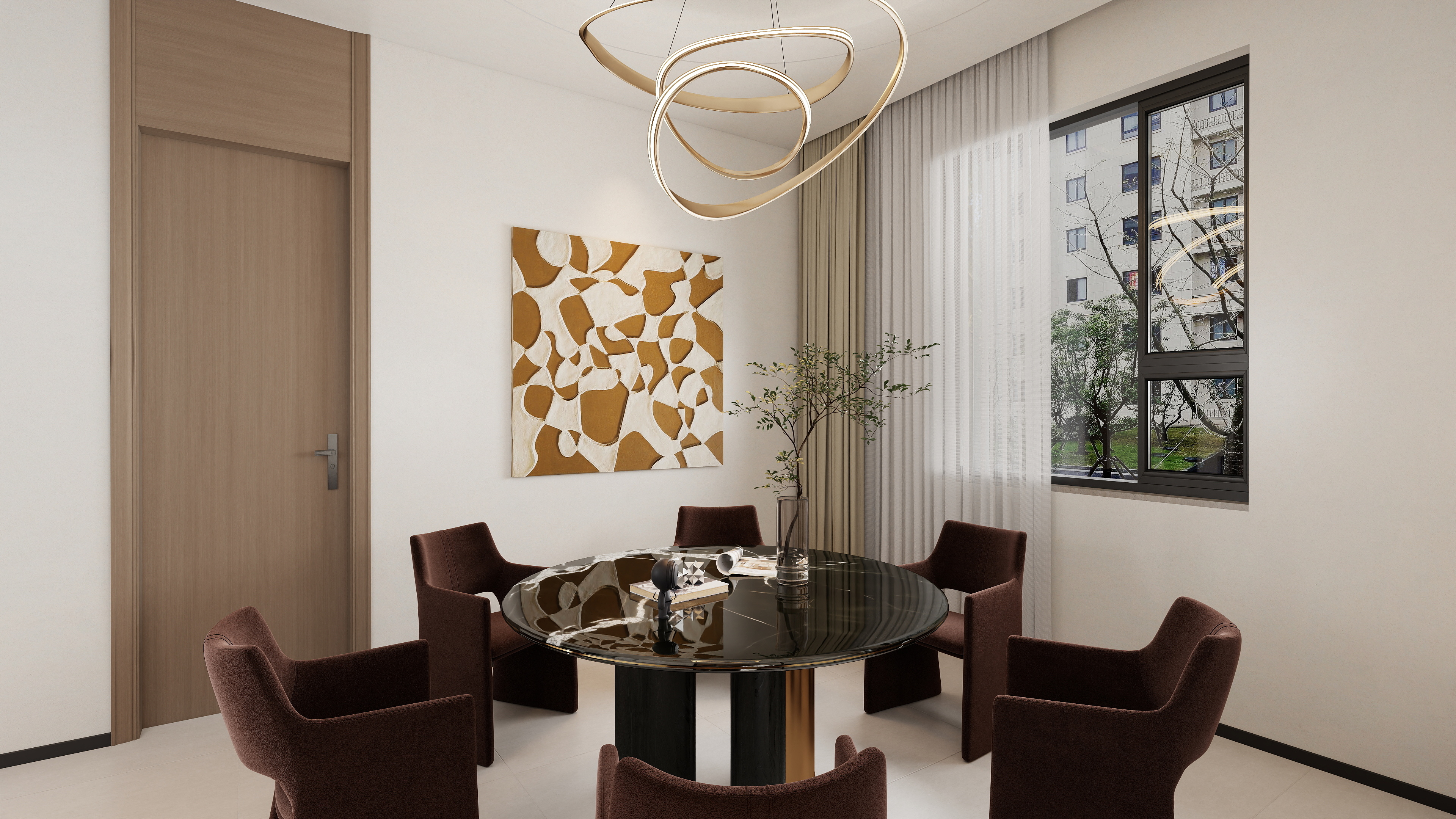 画巢设计工作室-别墅轻奢奶油现代装修效果图