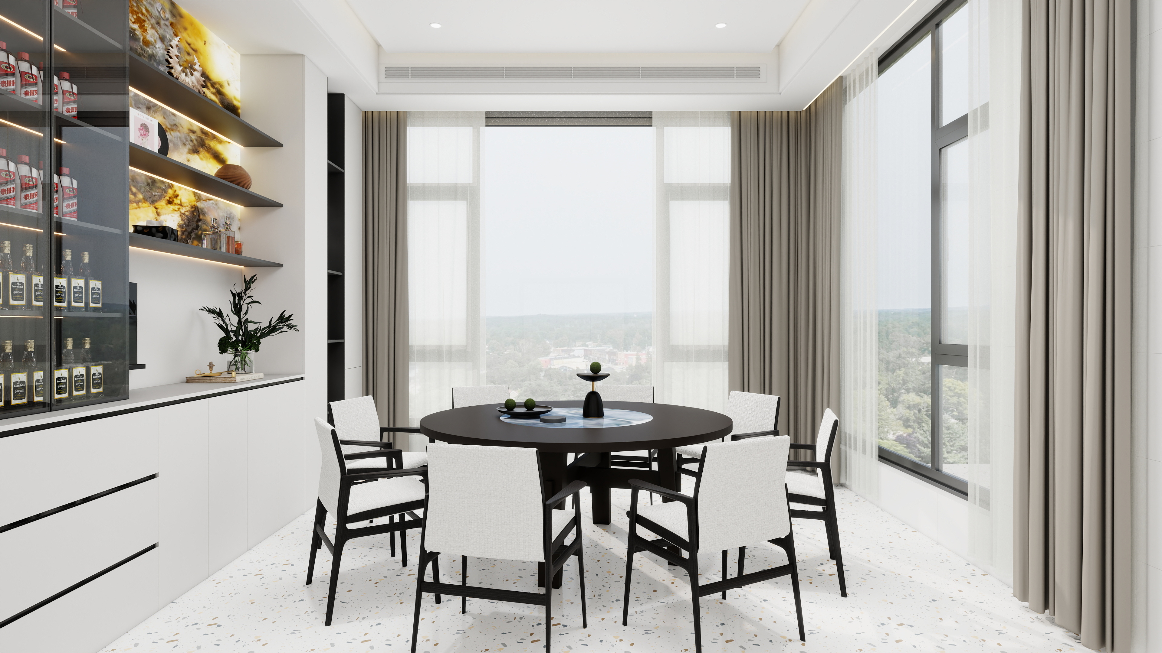 星空设计500-现代简约237㎡1室装修效果图