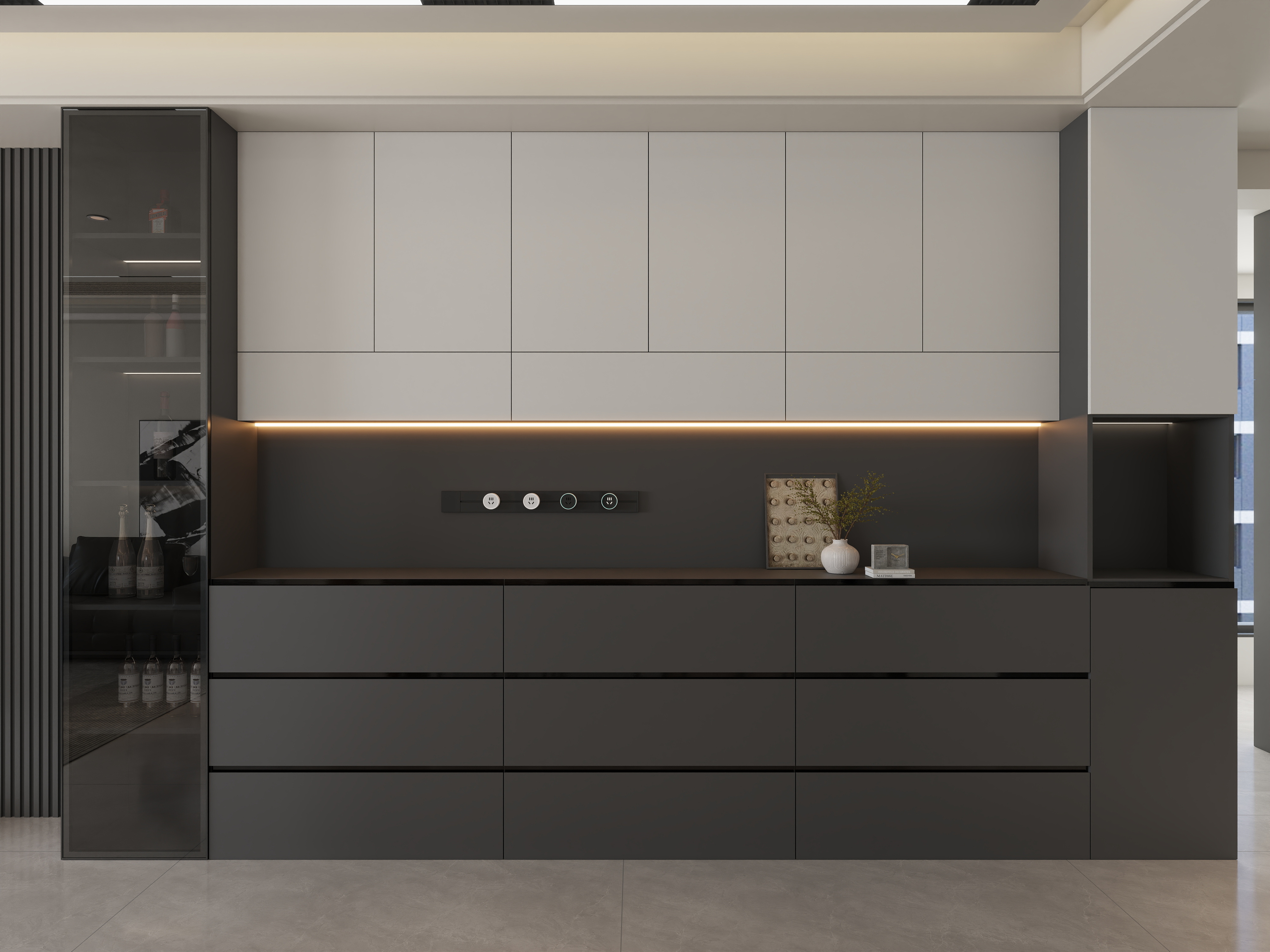 艺雅丽-143平意式极简   一层客餐厅装修效果图第4张