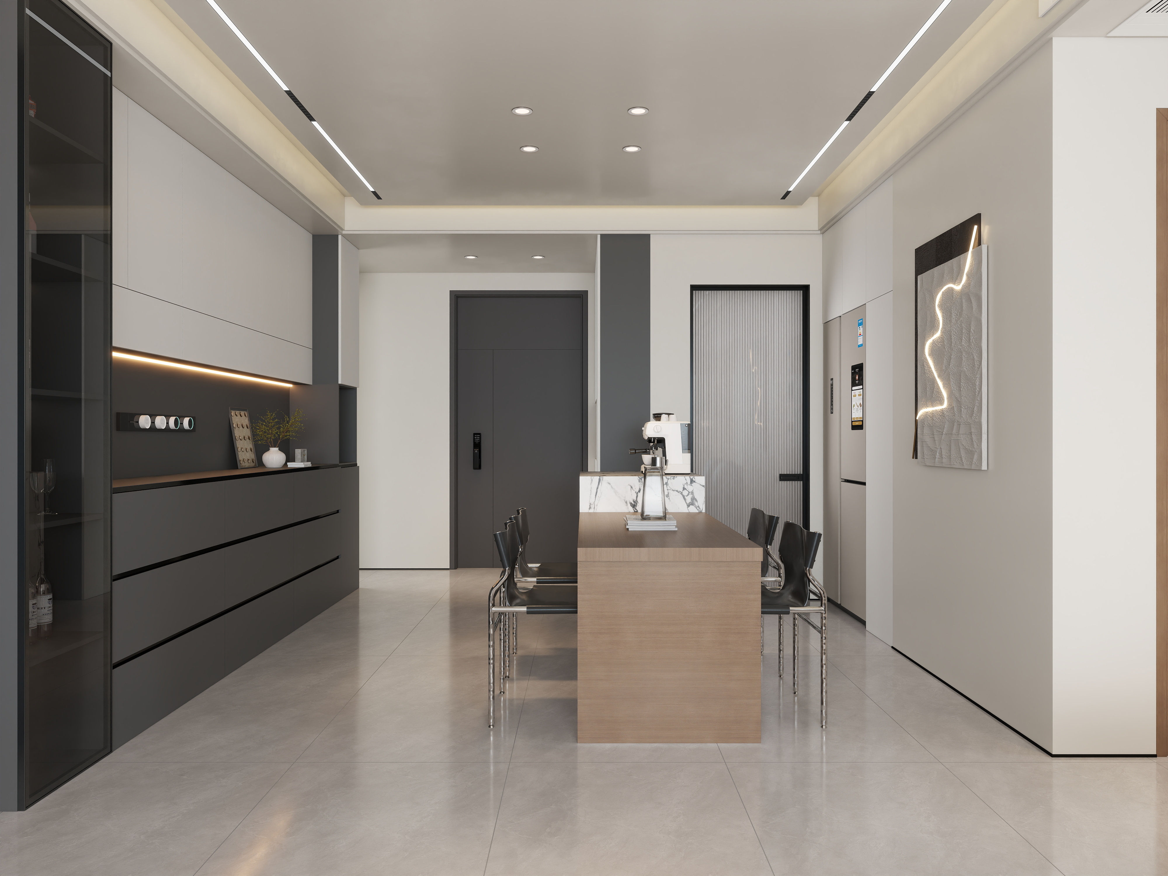 艺雅丽-143平意式极简   一层客餐厅装修效果图第1张