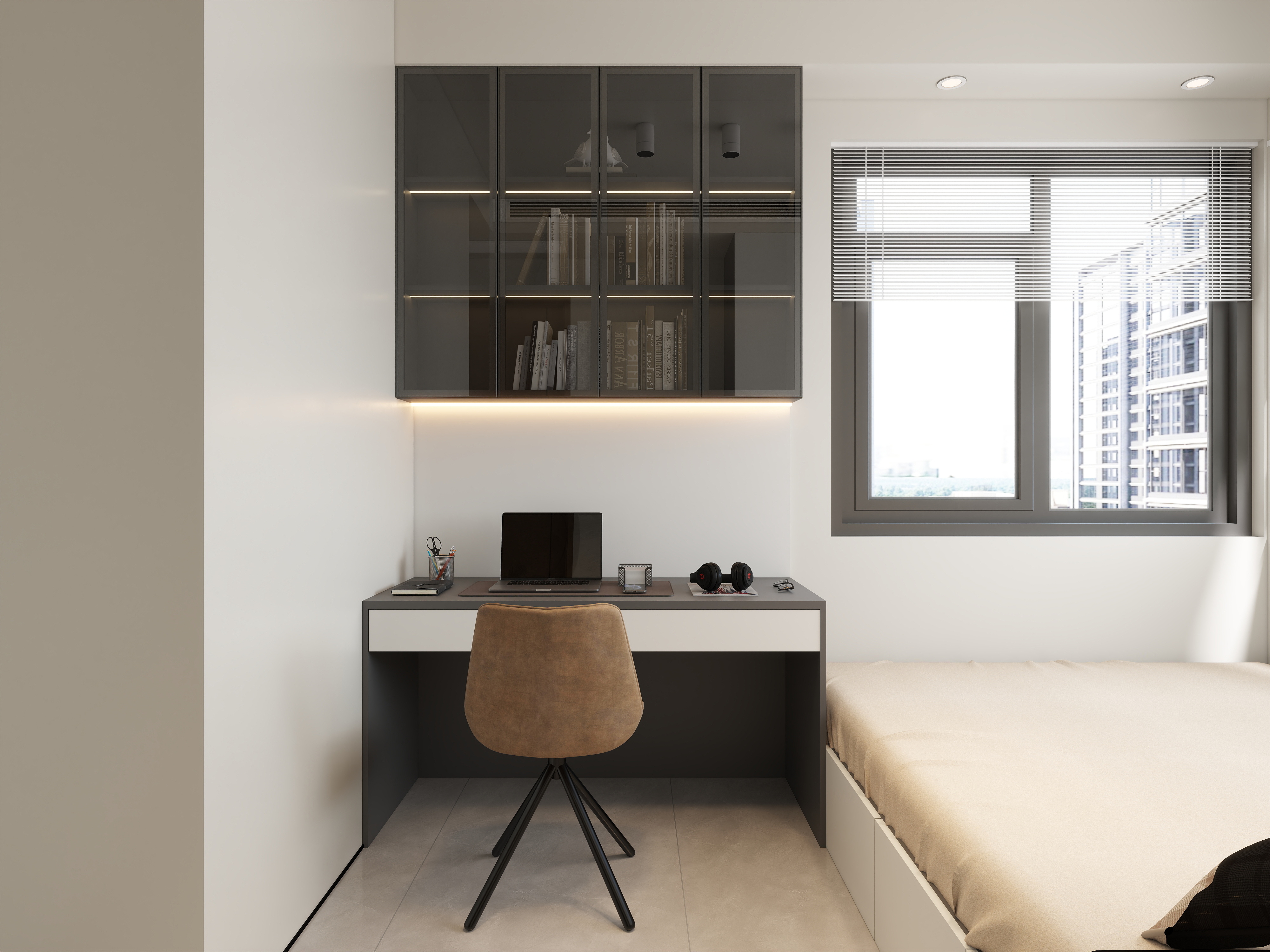 艺雅丽-143平意式极简   一层客卧装修效果图第2张