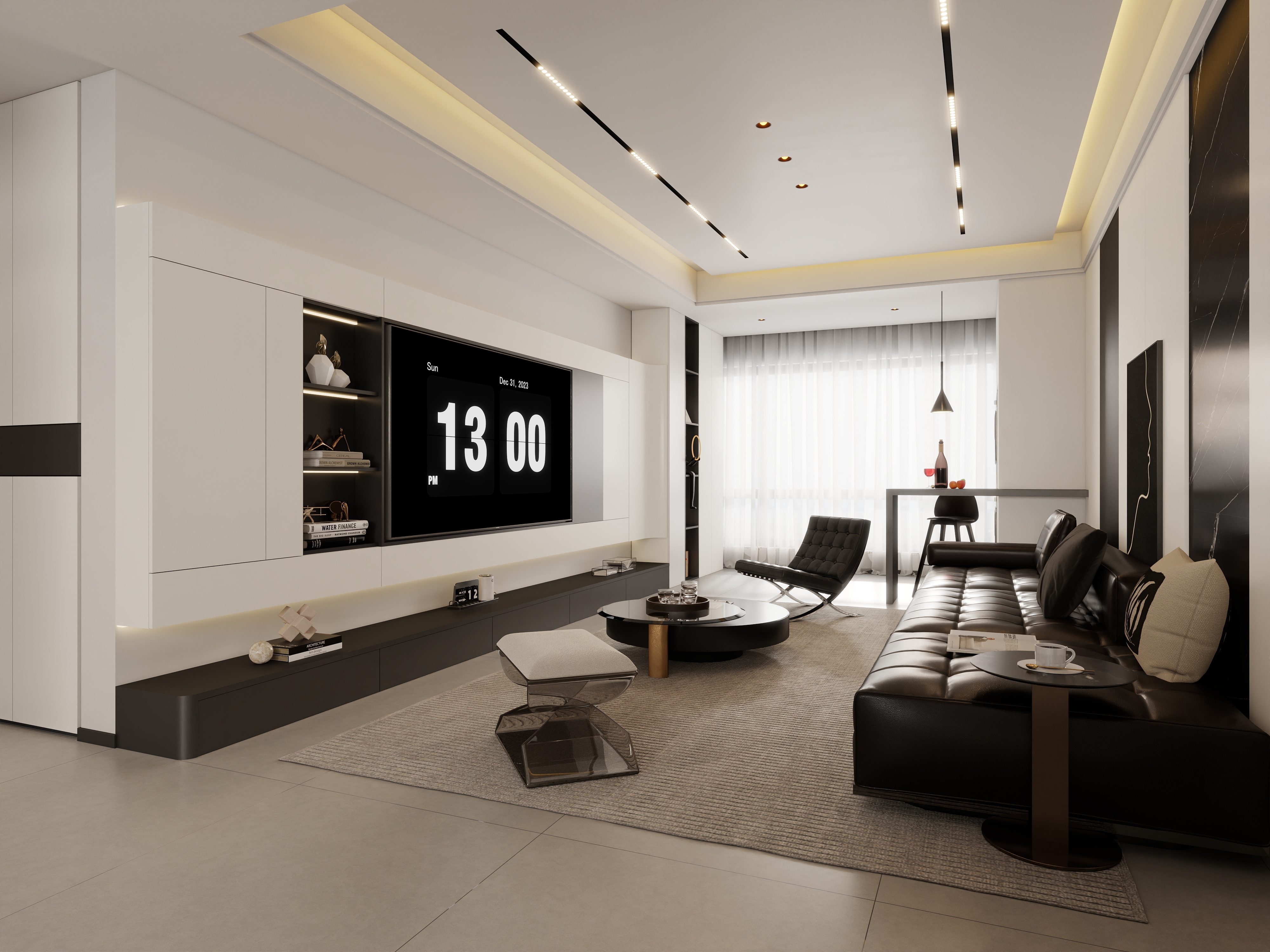 设计师钟增鸿-118㎡3室-经典极简黑白灰-装修设计方案