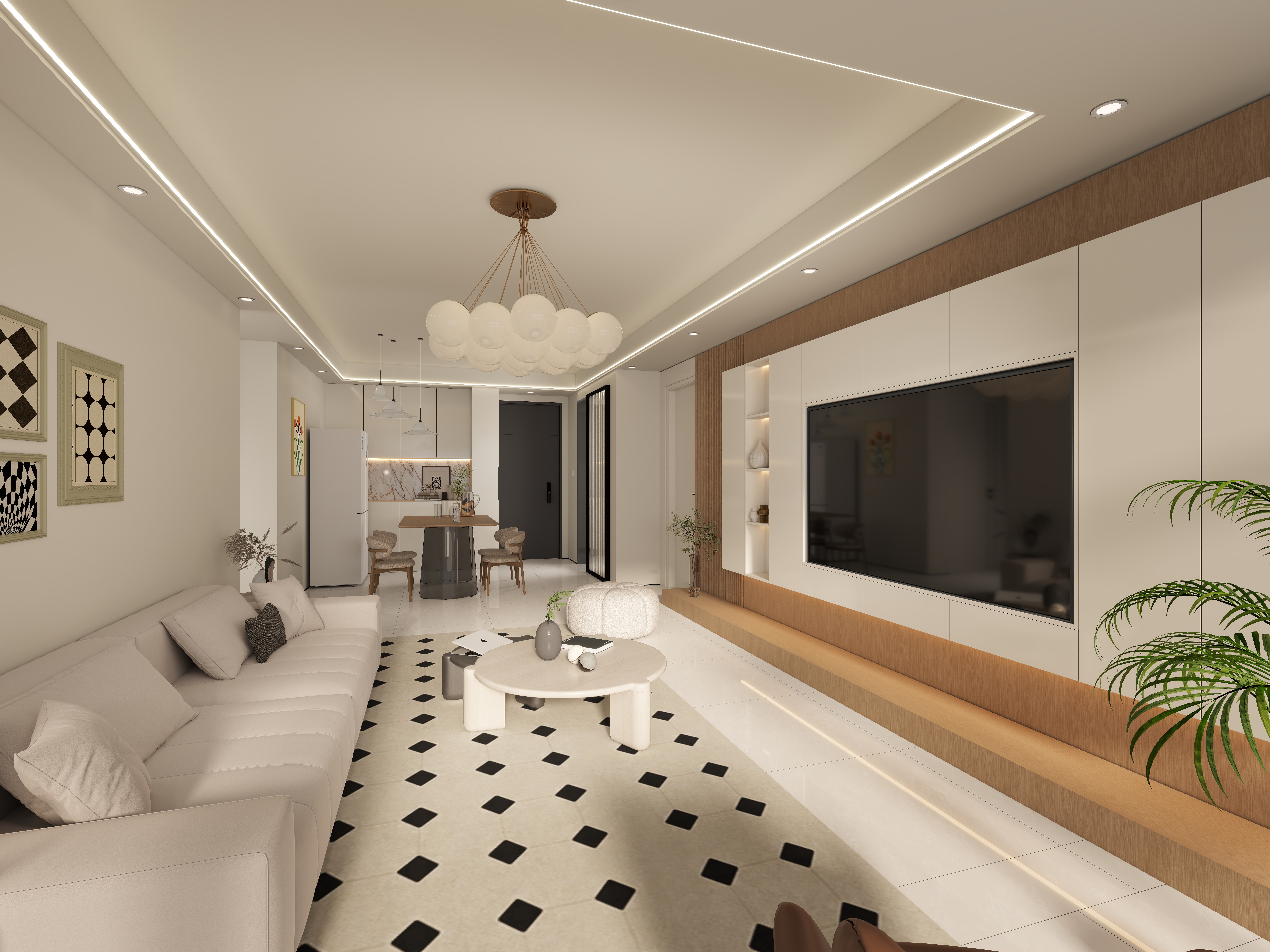 艺雅丽-110平现代简约 装修效果图