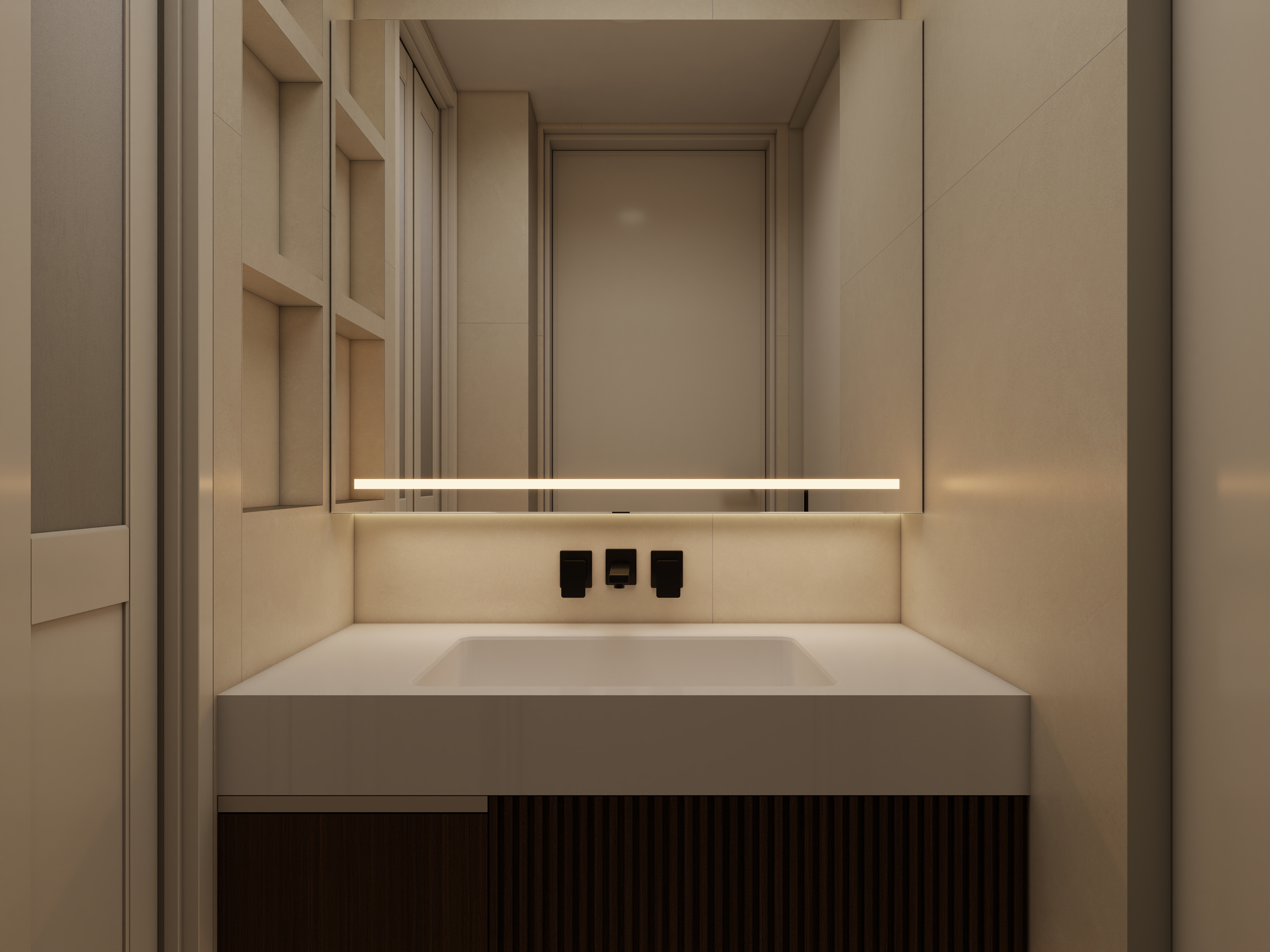 李佳洋-翡丽和鸣一层卫生间干区装修效果图第1张